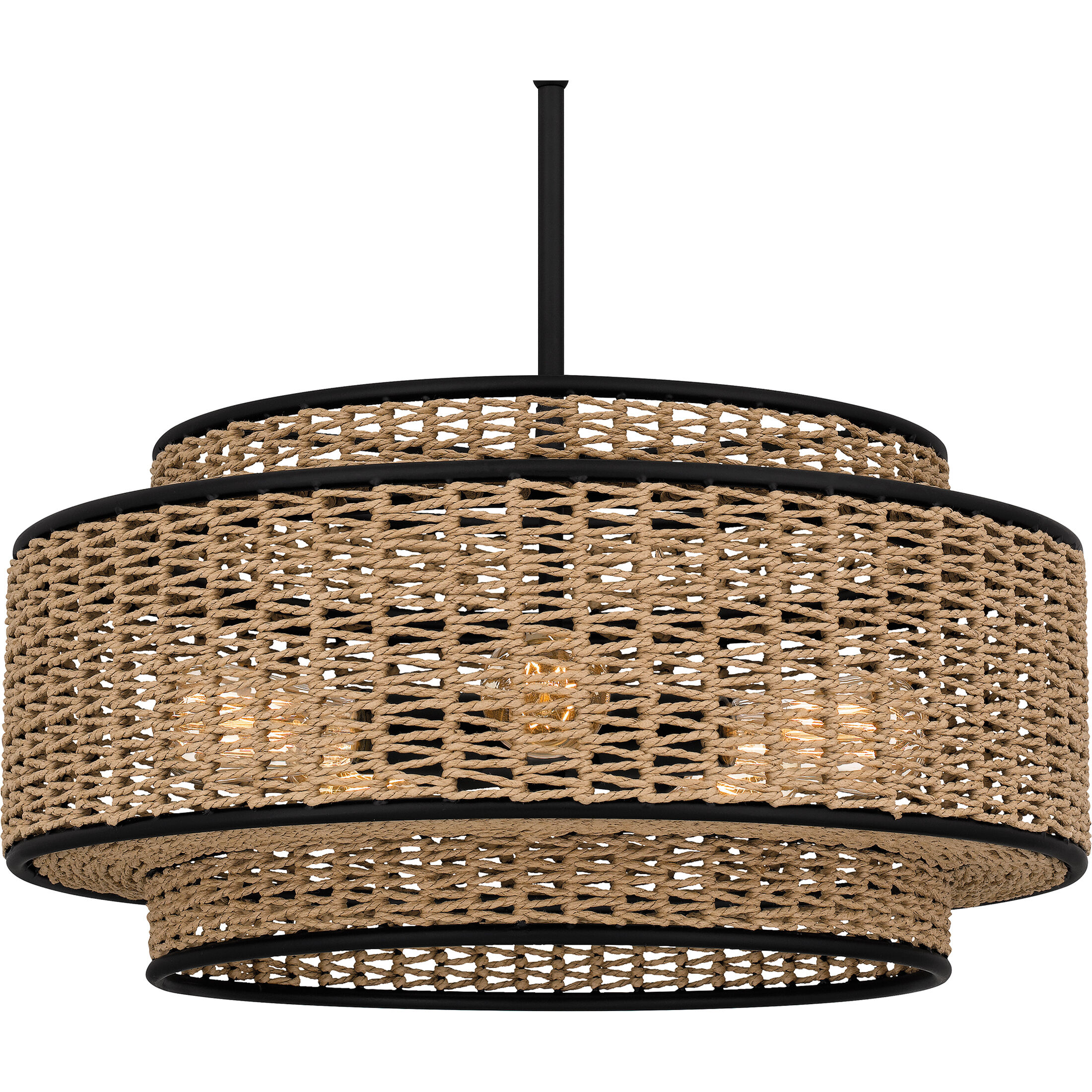 Quoizel QP6161MBK Teton 5 Light 20 inch Matte Black Pendant