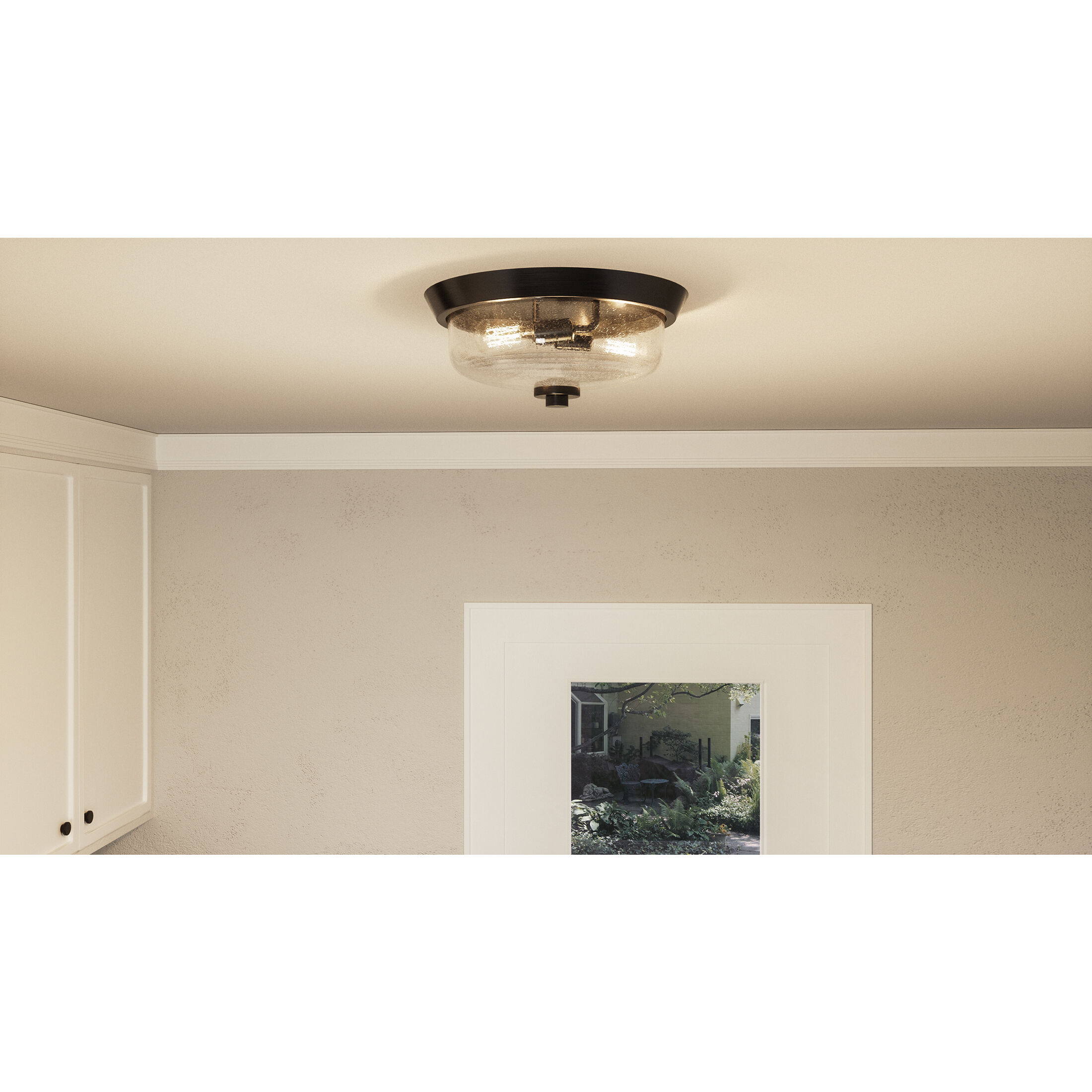 Radius 2 Light 13 inch Earth Black Flush Mount Ceiling Light