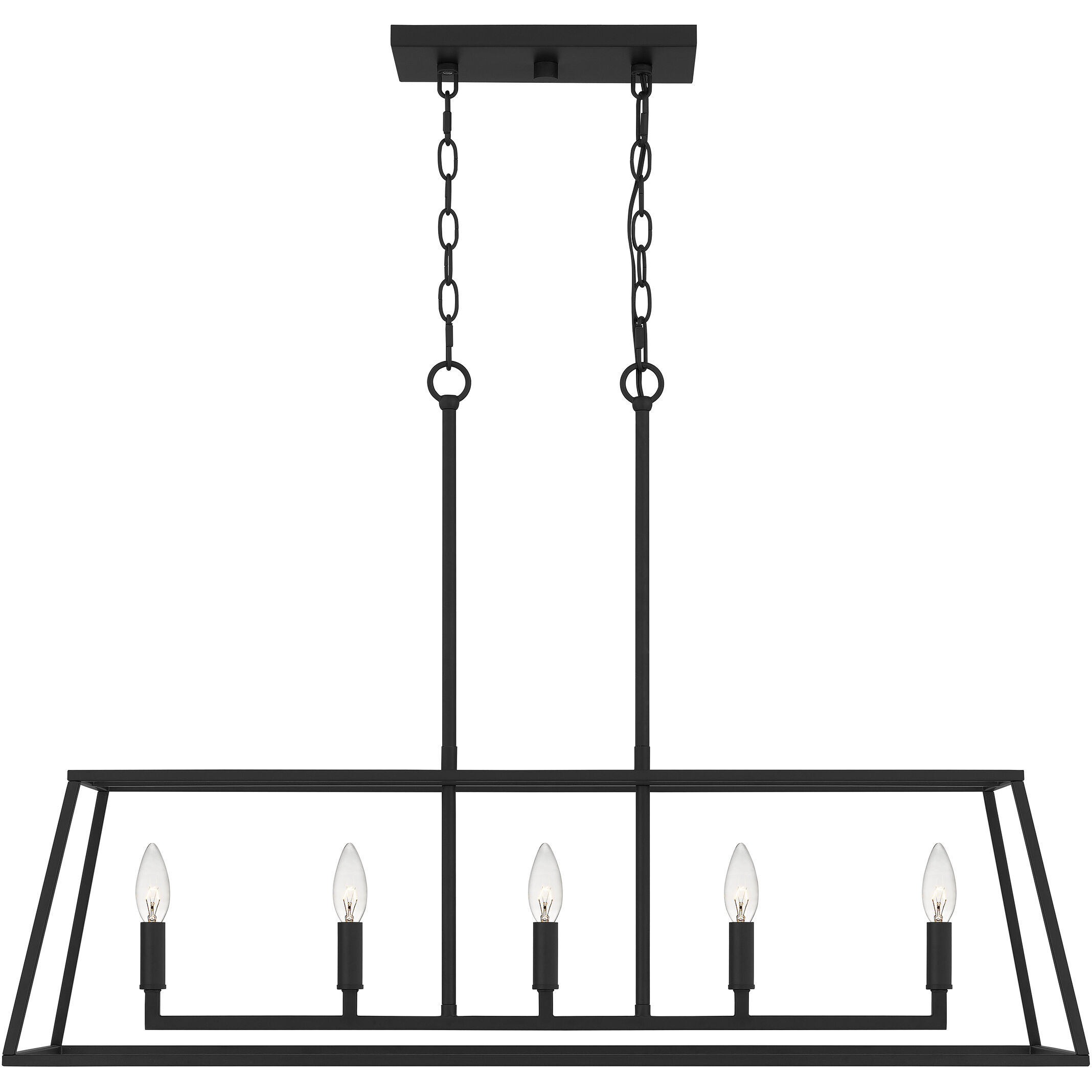 Prescott 5 Light 36 inch Matte Black Island Light Ceiling Light