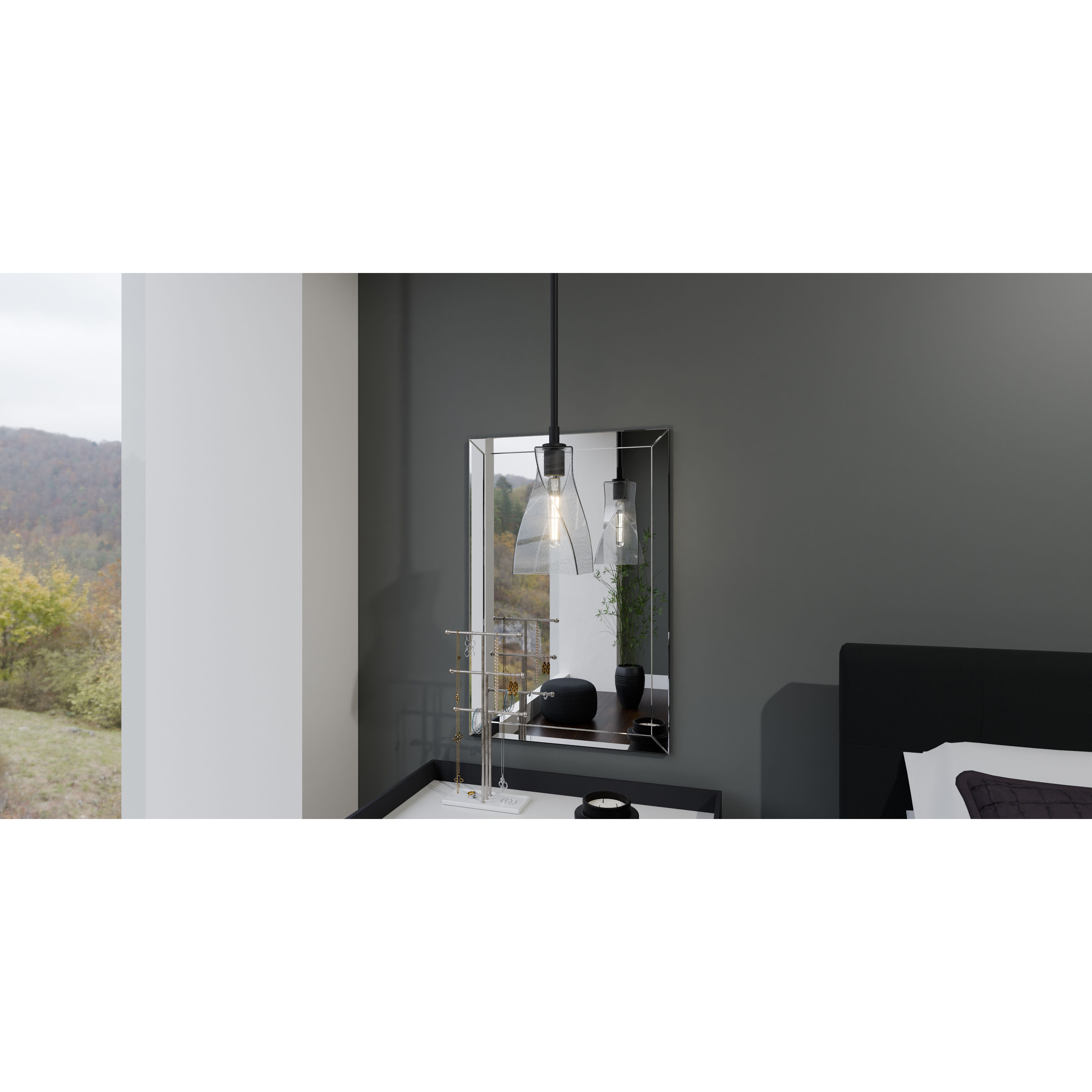 Stetson 1 Light 6 inch Matte Black Mini Pendant Ceiling Light, Small