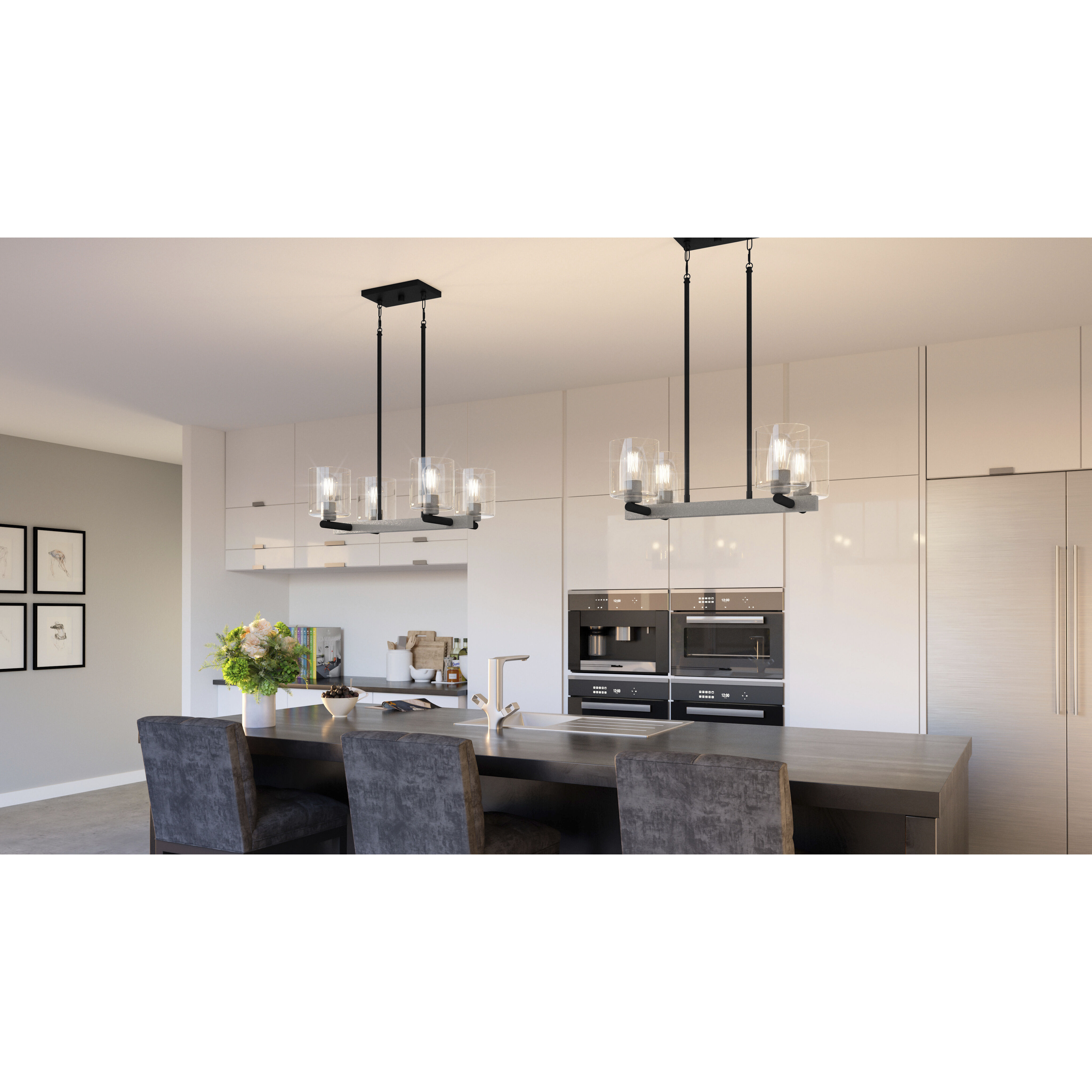 Caldwell 4 Light 22.5 inch Matte Black Island Light Ceiling Light