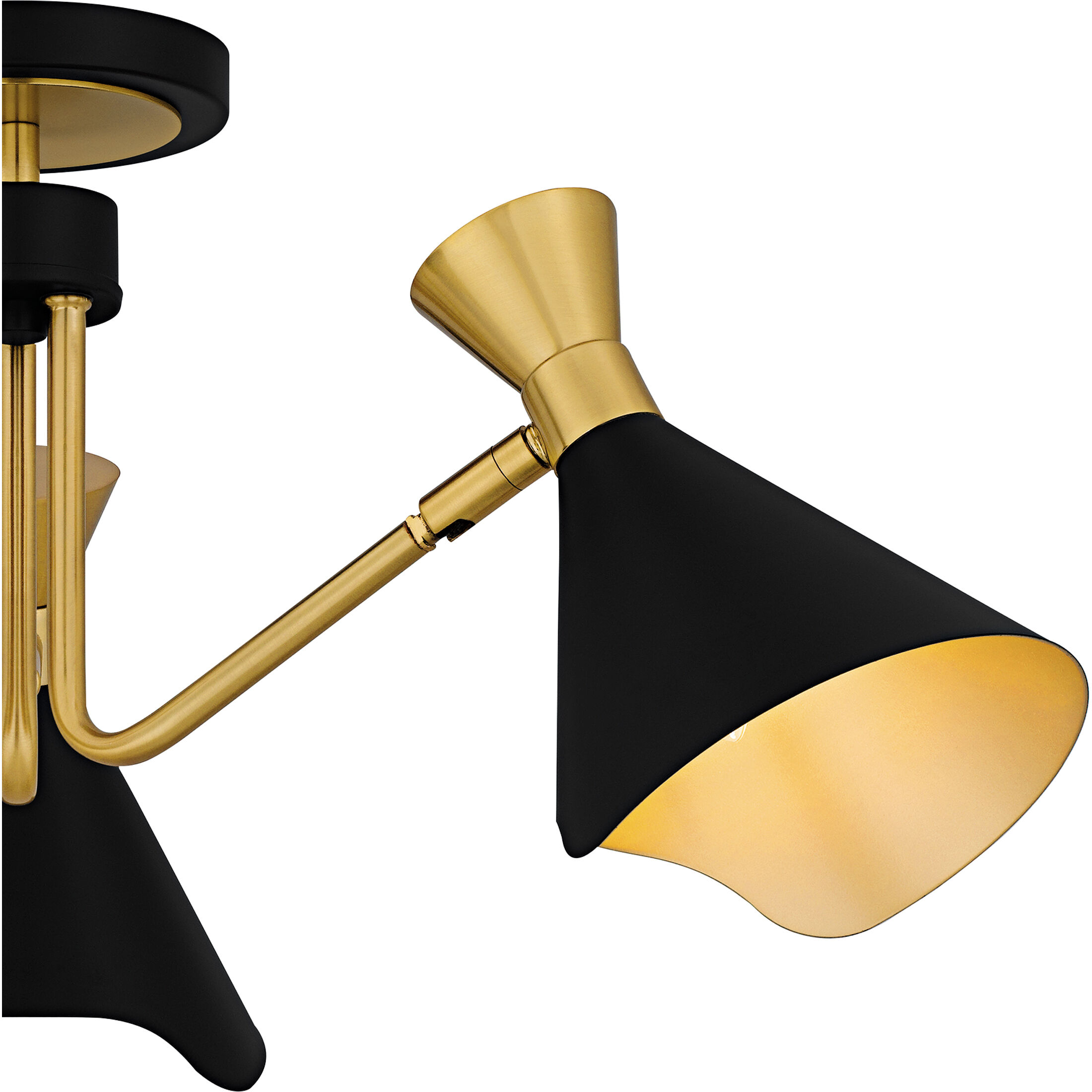 Arden 3 Light 26 inch Matte Black Semi-Flush Mount Ceiling Light, Large