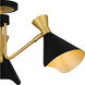 Arden 3 Light 26 inch Matte Black Semi-Flush Mount Ceiling Light, Large