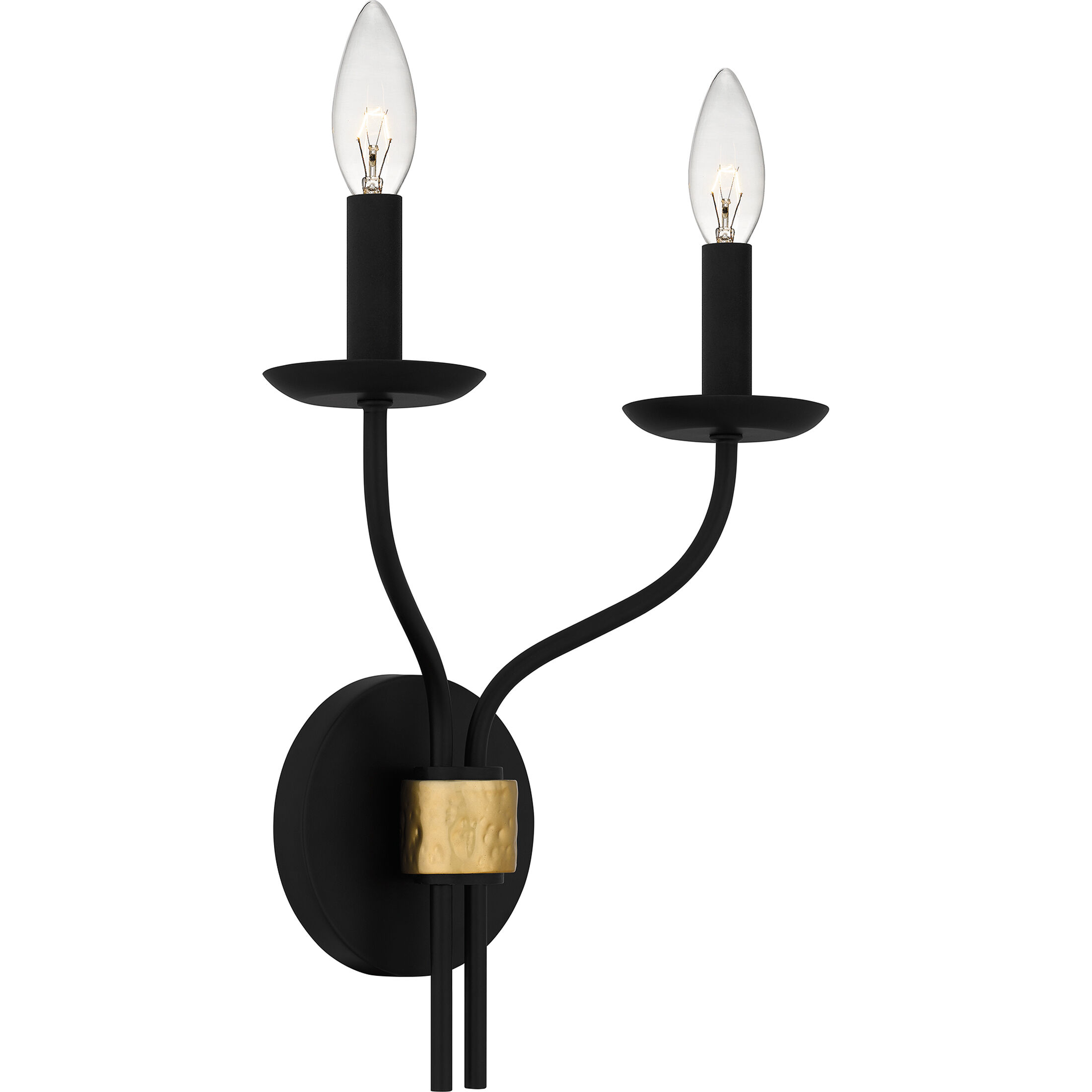 Margaret 2 Light 11 inch Matte Black Wall Sconce Wall Light, Small