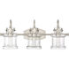 Danbury 3 Light 24 inch Brushed Nickel Bath Light Wall Light