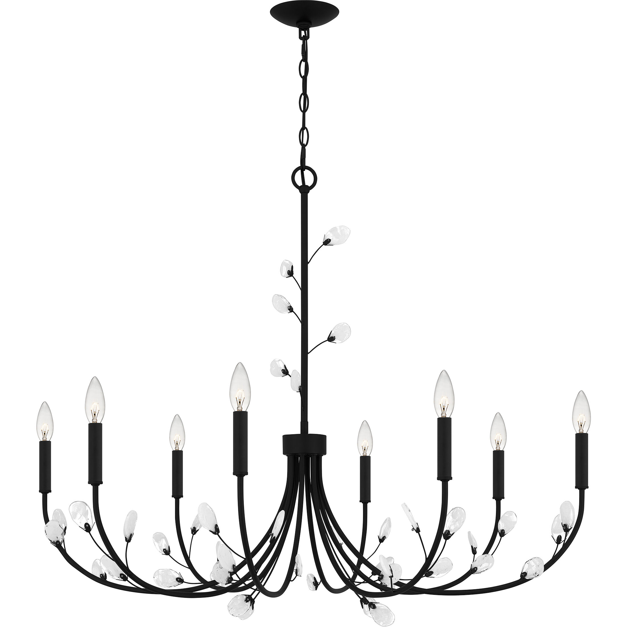 Heiress 8 Light 40 inch Matte Black Chandelier Ceiling Light