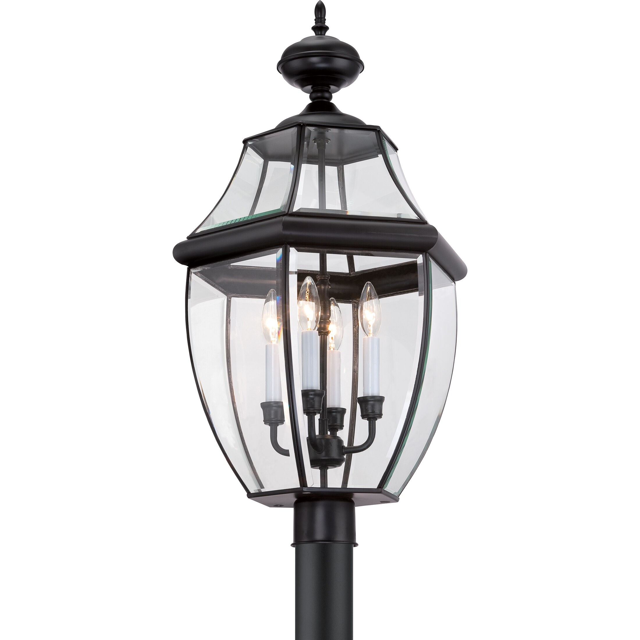 Newbury 4 Light 30 inch Mystic Black Outdoor Post Lantern