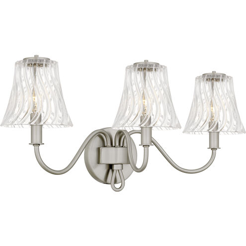McKinney 3 Light 23 inch Brushed Nickel Bath Light Wall Light