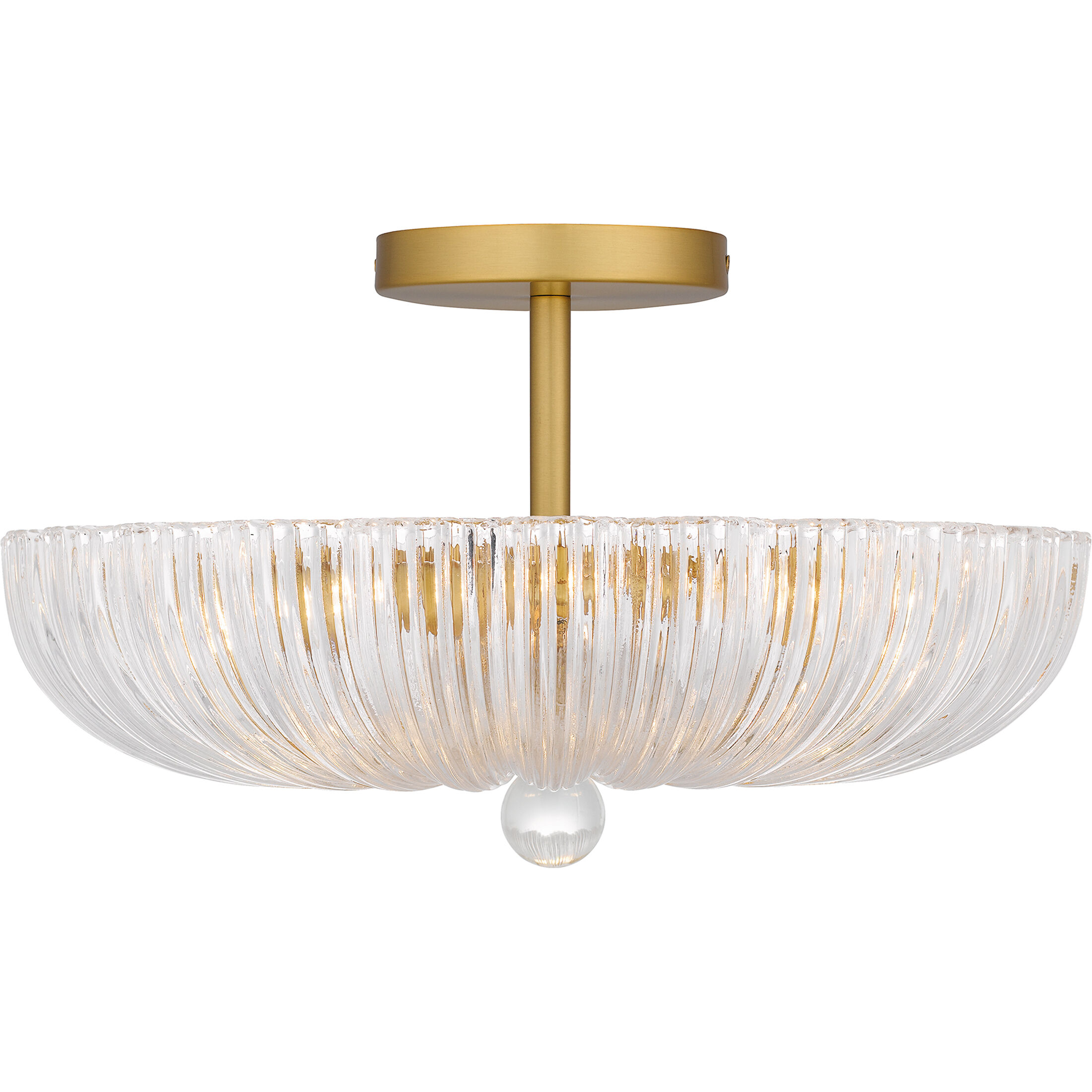 Belmond 3 Light 15.75 inch Brushed Gold Semi-Flush Mount Ceiling Light, Medium