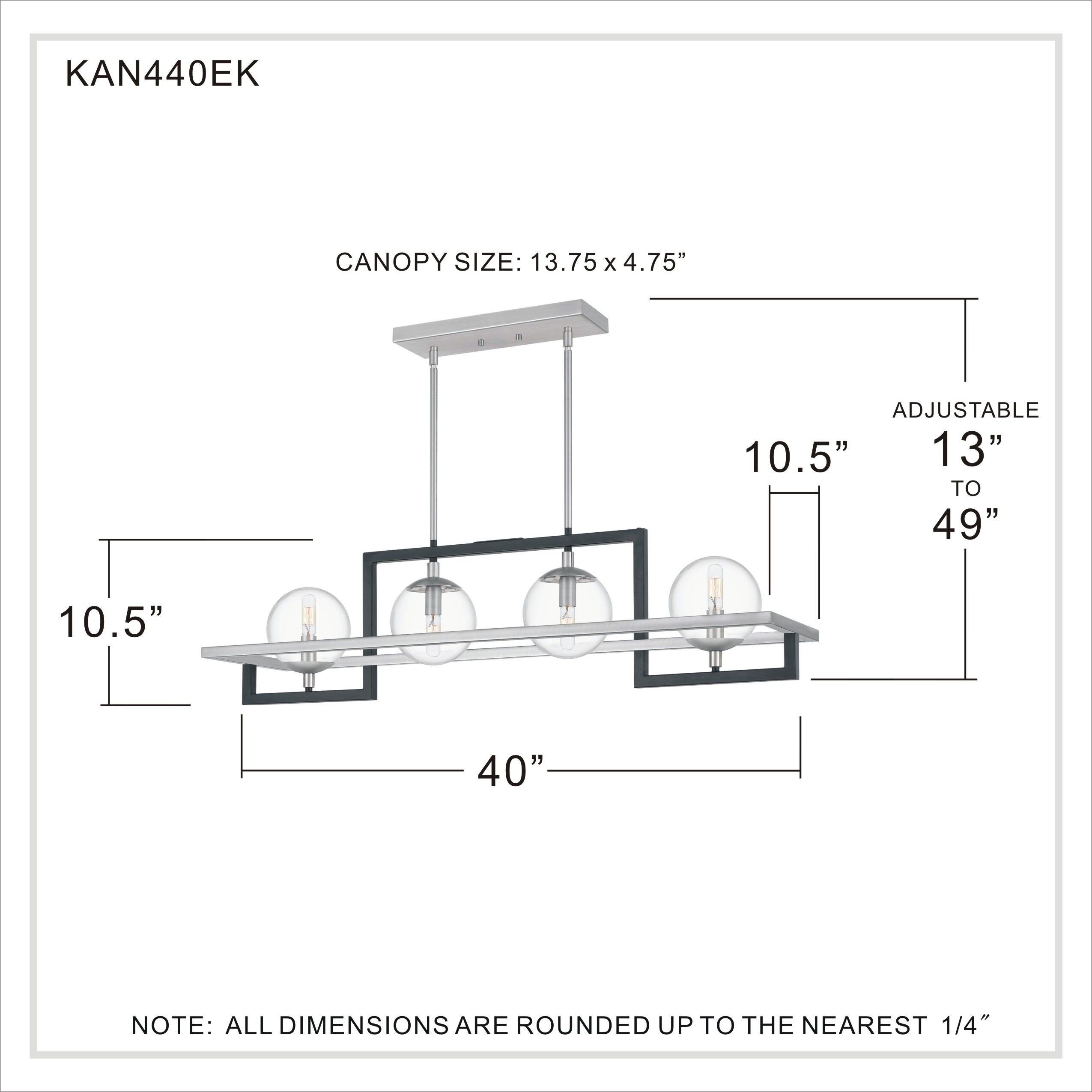 Kane 4 Light 40 inch Earth Black Island Chandelier Ceiling Light