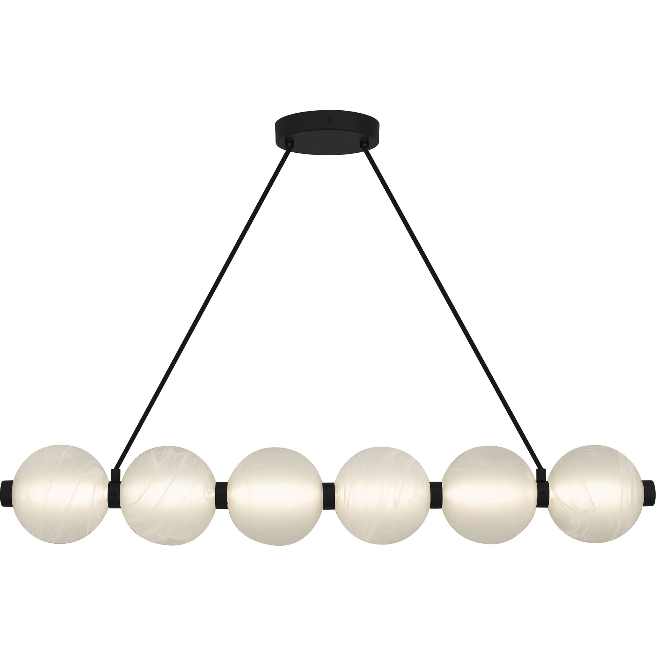 Clarendon LED 43.5 inch Matte Black Linear Chandelier Ceiling Light, Large