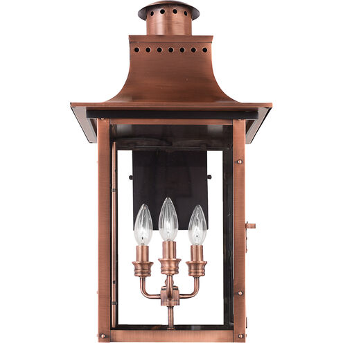 Chalmers 3 Light 23 inch Aged Copper Outdoor Wall Lantern