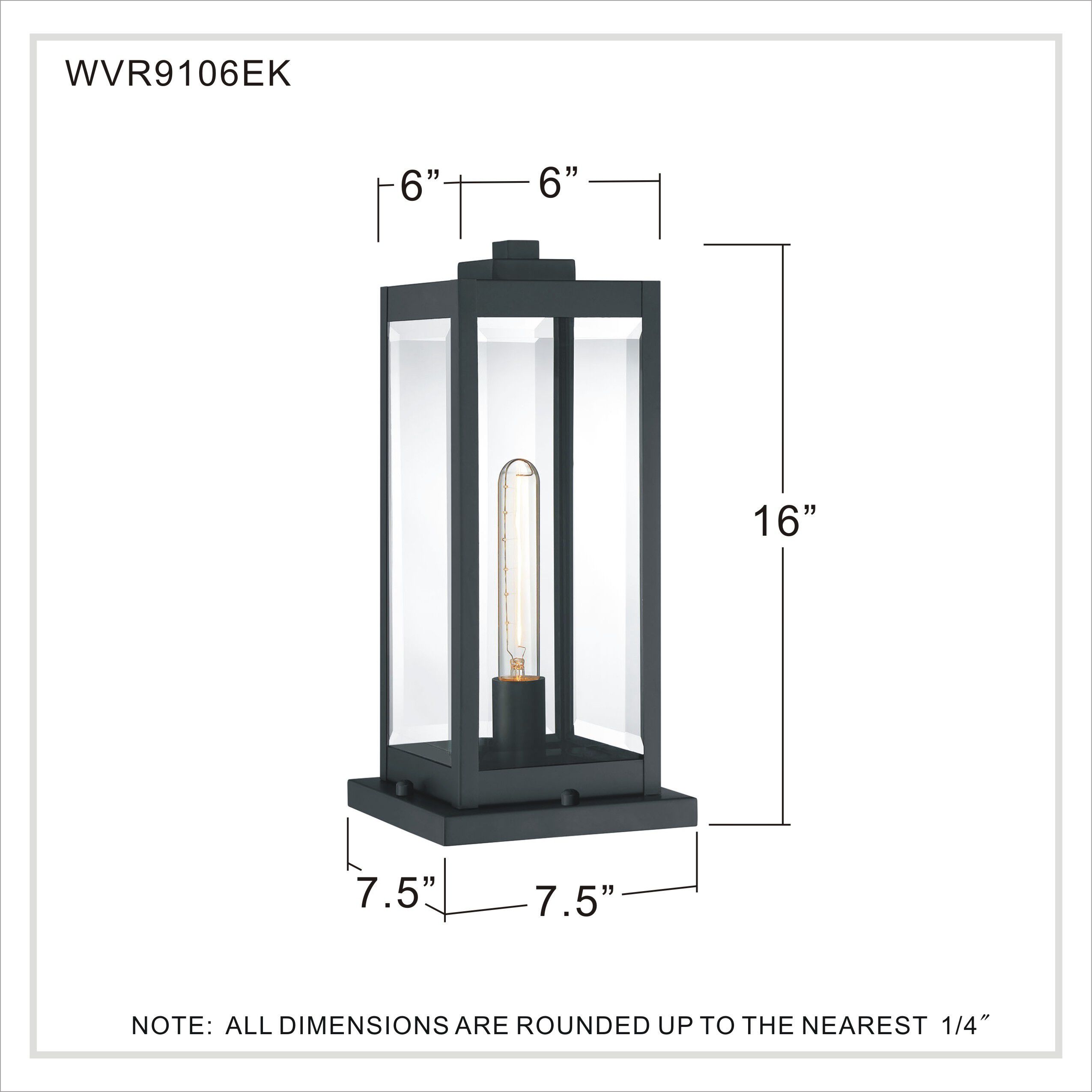 Quoizel WVR9106EK Westover 1 Light 16 inch Earth Black