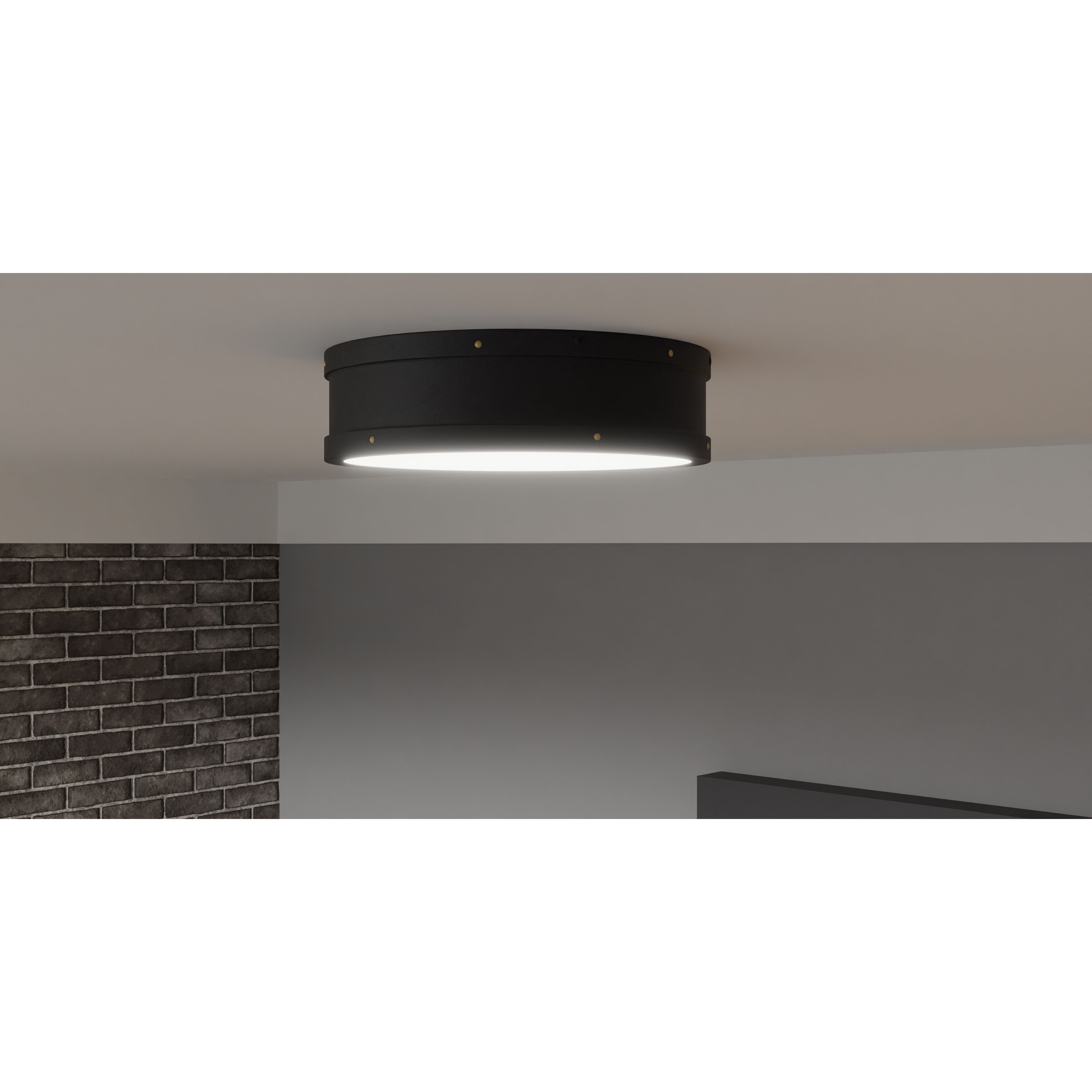 Ahoy LED 12.75 inch Matte Black Flush Mount Ceiling Light, Medium