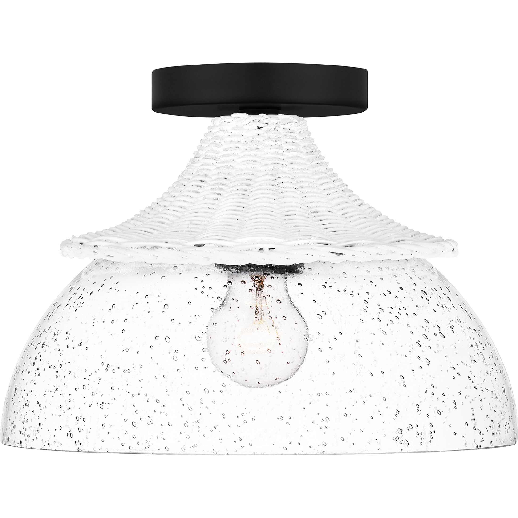 Otten 1 Light 12 inch Matte Black Semi-Flush Mount Ceiling Light