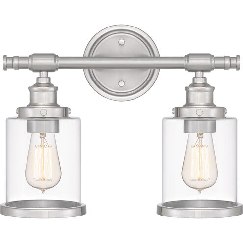 Dixie 2 Light 15 inch Brushed Nickel Bath Light Wall Light