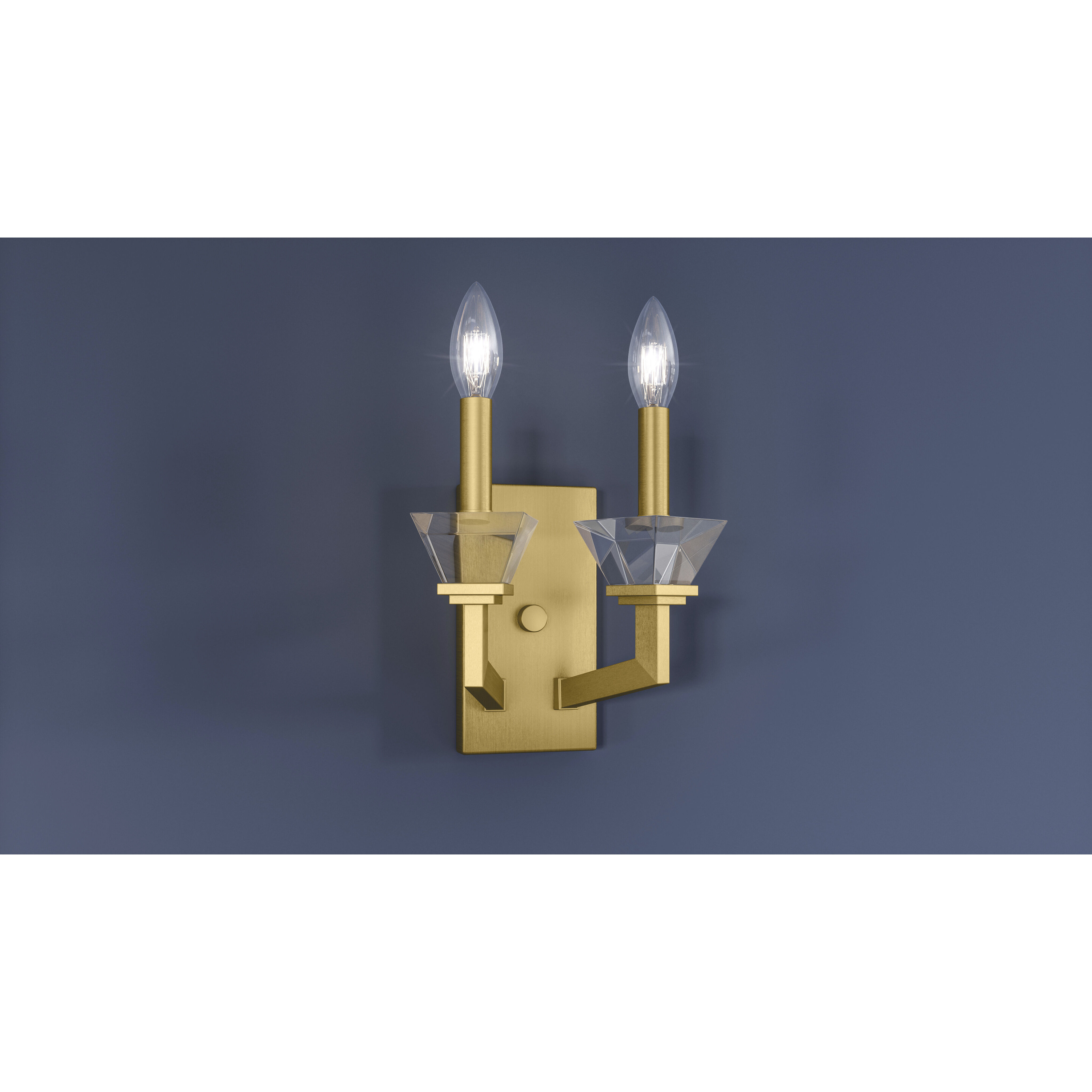 Lottie 2 Light 9 inch Aged Brass Wall Sconce Wall Light, Small