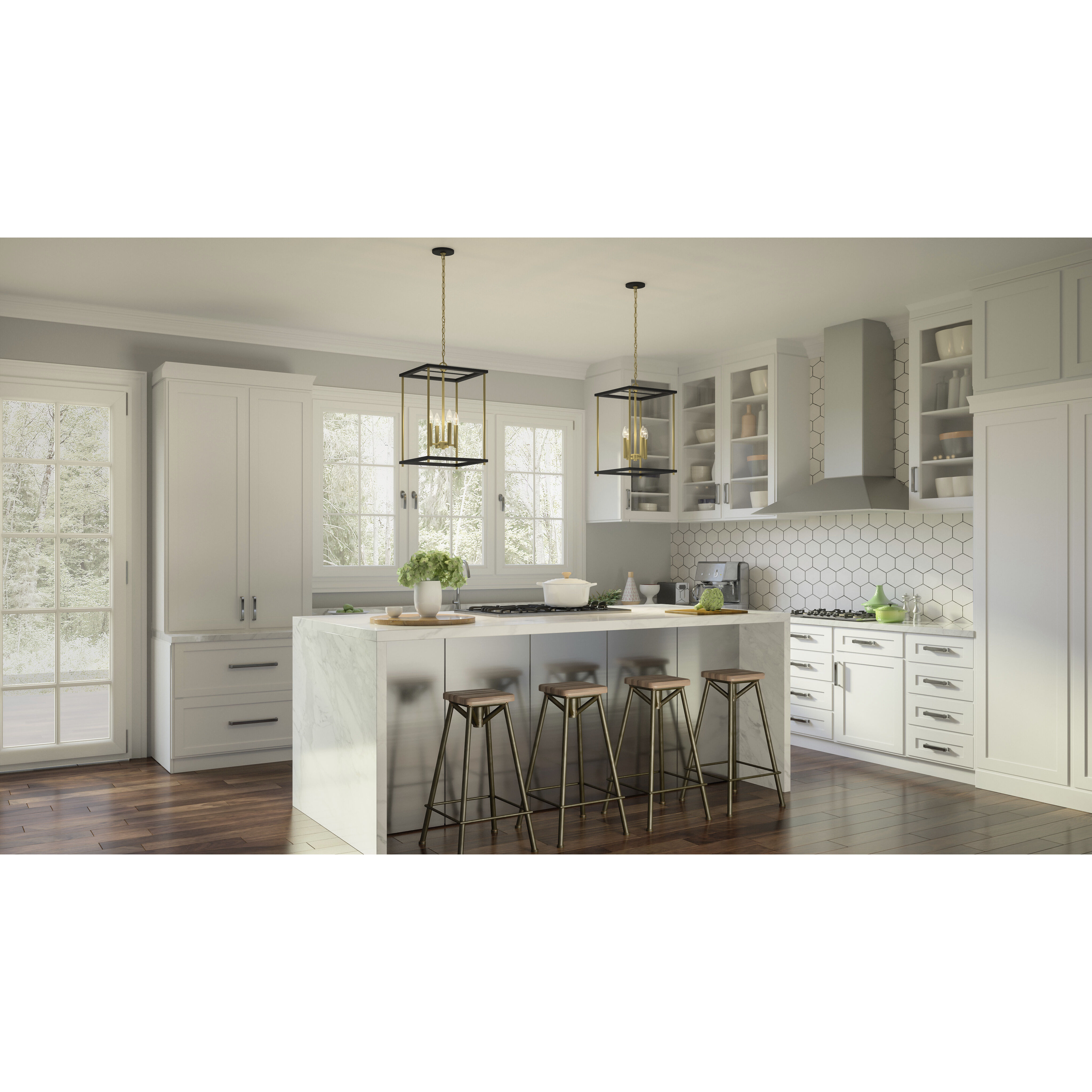 Kynwyd 4 Light 14 inch Matte Black Pendant Ceiling Light