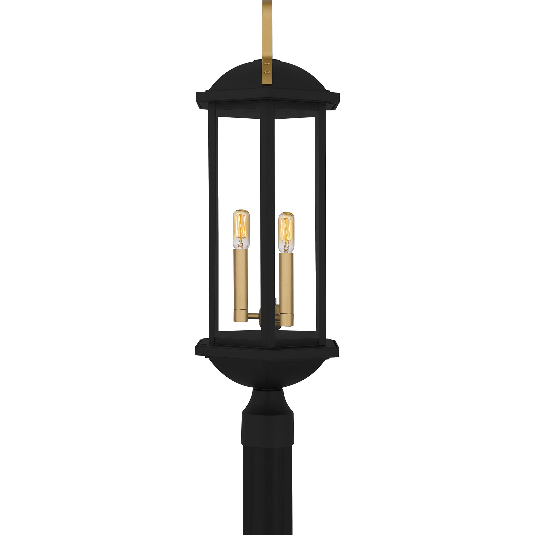 Crestfield 3 Light 28 inch Matte Black Outdoor Post Lantern, Large