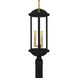 Crestfield 3 Light 28 inch Matte Black Outdoor Post Lantern, Large