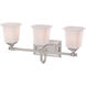 Nicholas 3 Light 22 inch Brushed Nickel Bath Light Wall Light