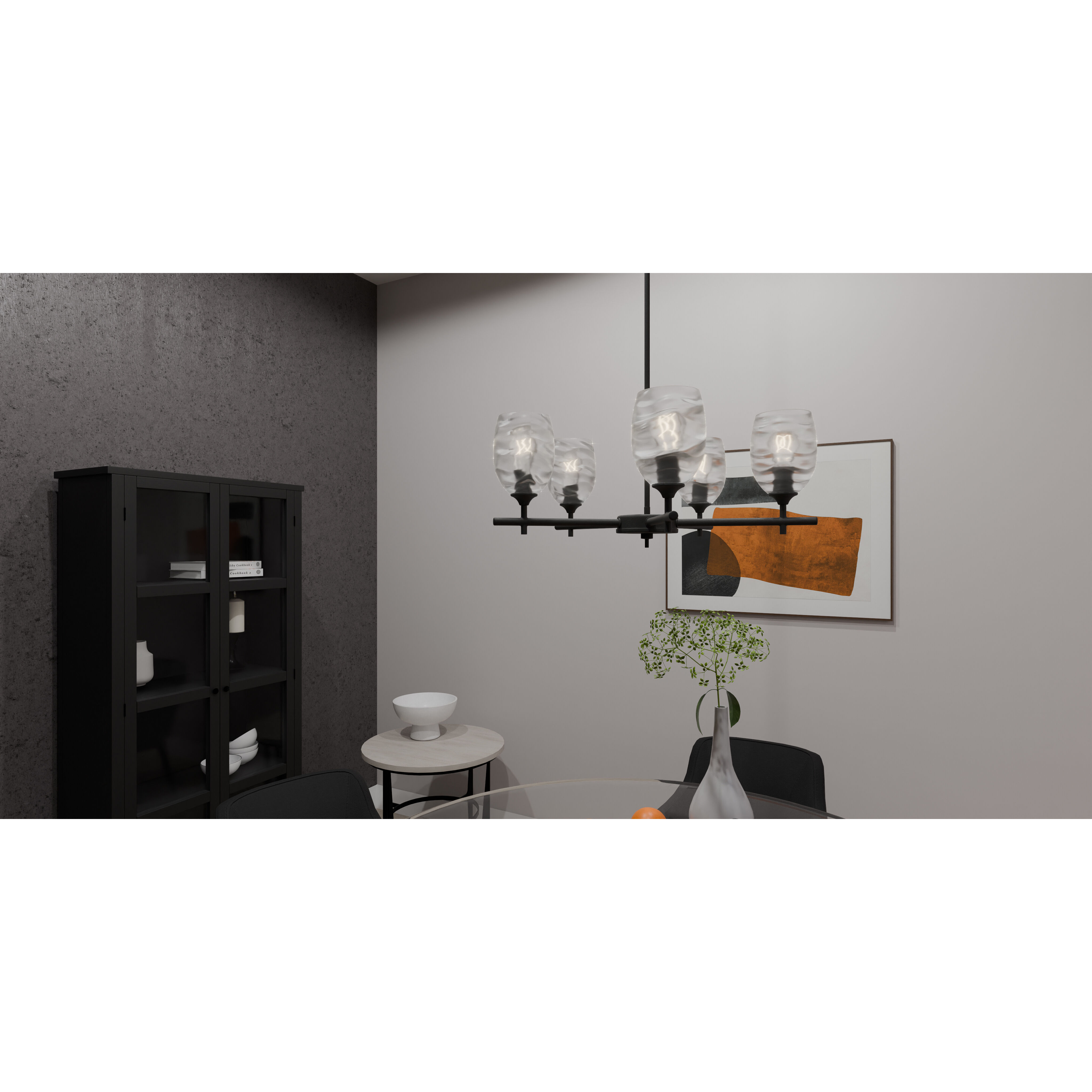 Quoizel Lucy 5 Light Chandelier Matte Black LCY5025MBK