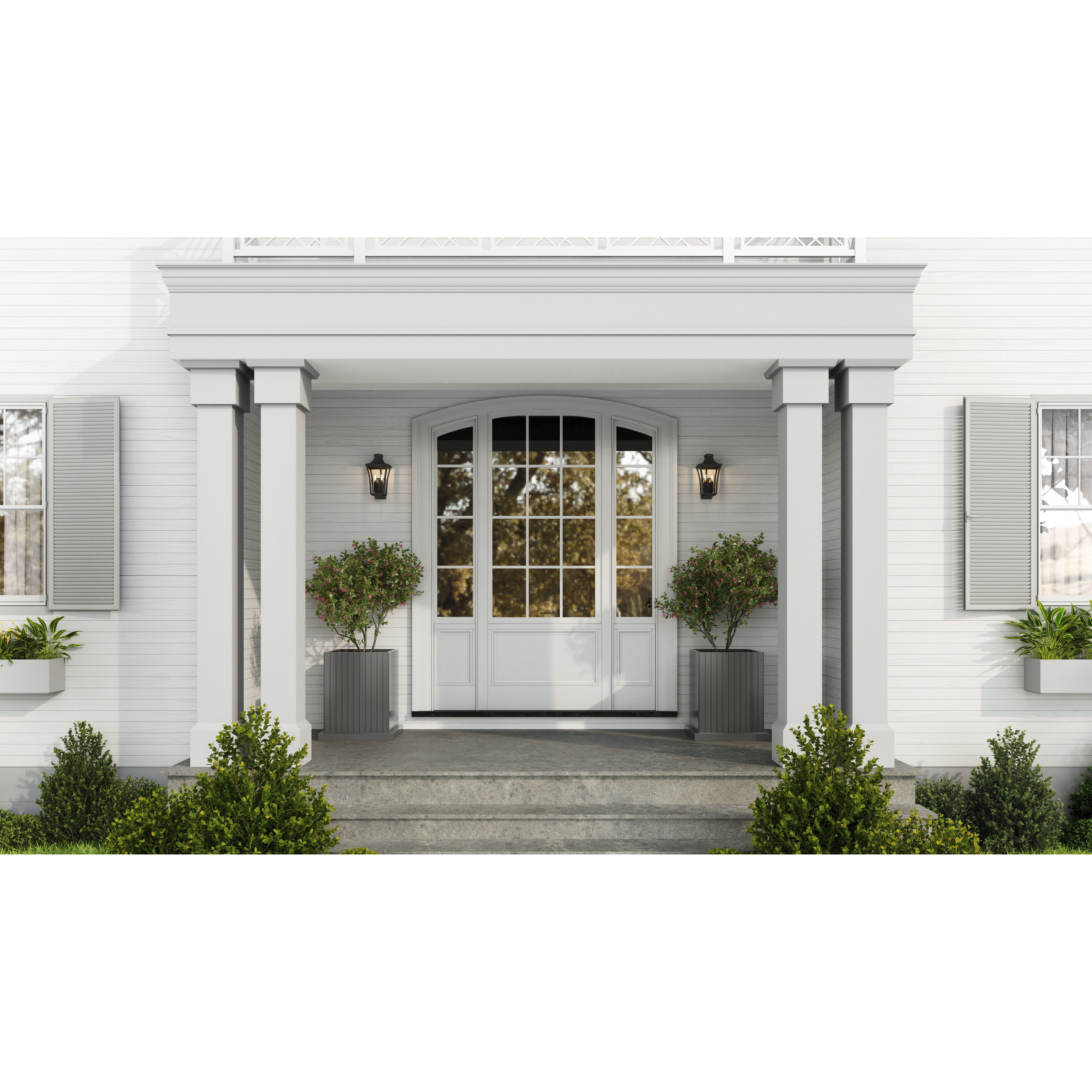 Quentin 2 Light 16.25 inch Earth Black Outdoor Wall Lantern, Medium