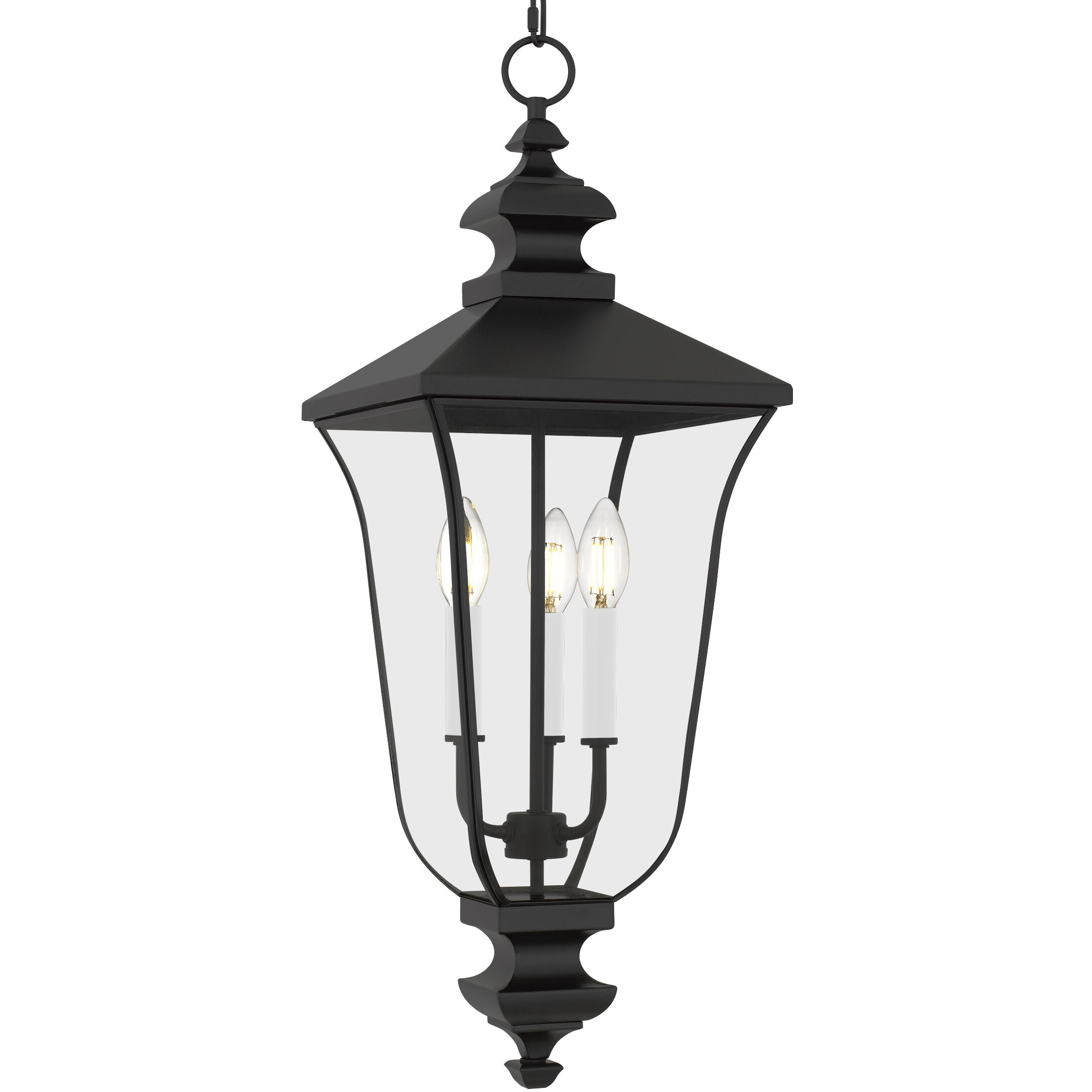 Farley 3 Light 9.75 inch Matte Black Outdoor Hanging Lantern