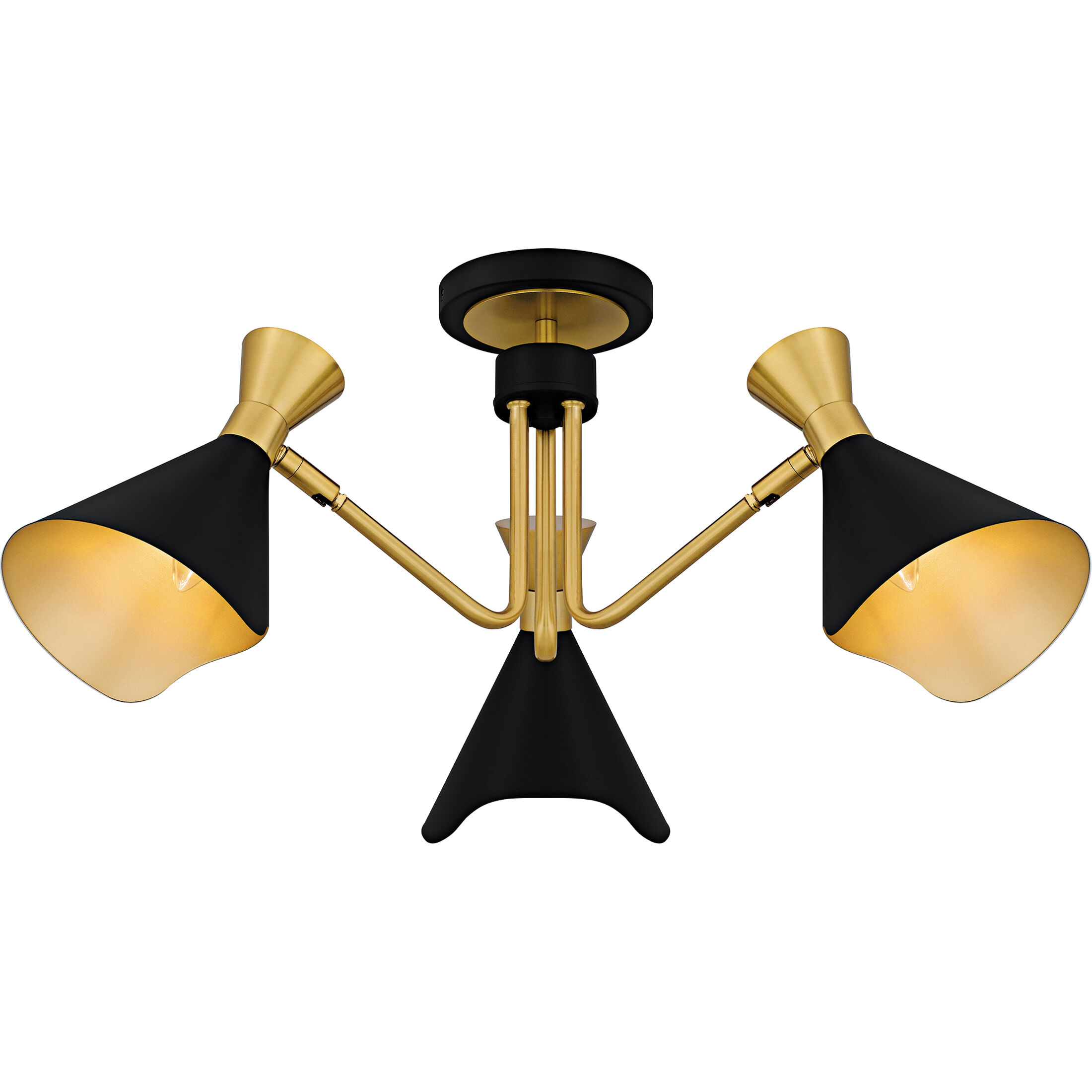 Arden 3 Light 26 inch Matte Black Semi-Flush Mount Ceiling Light, Large