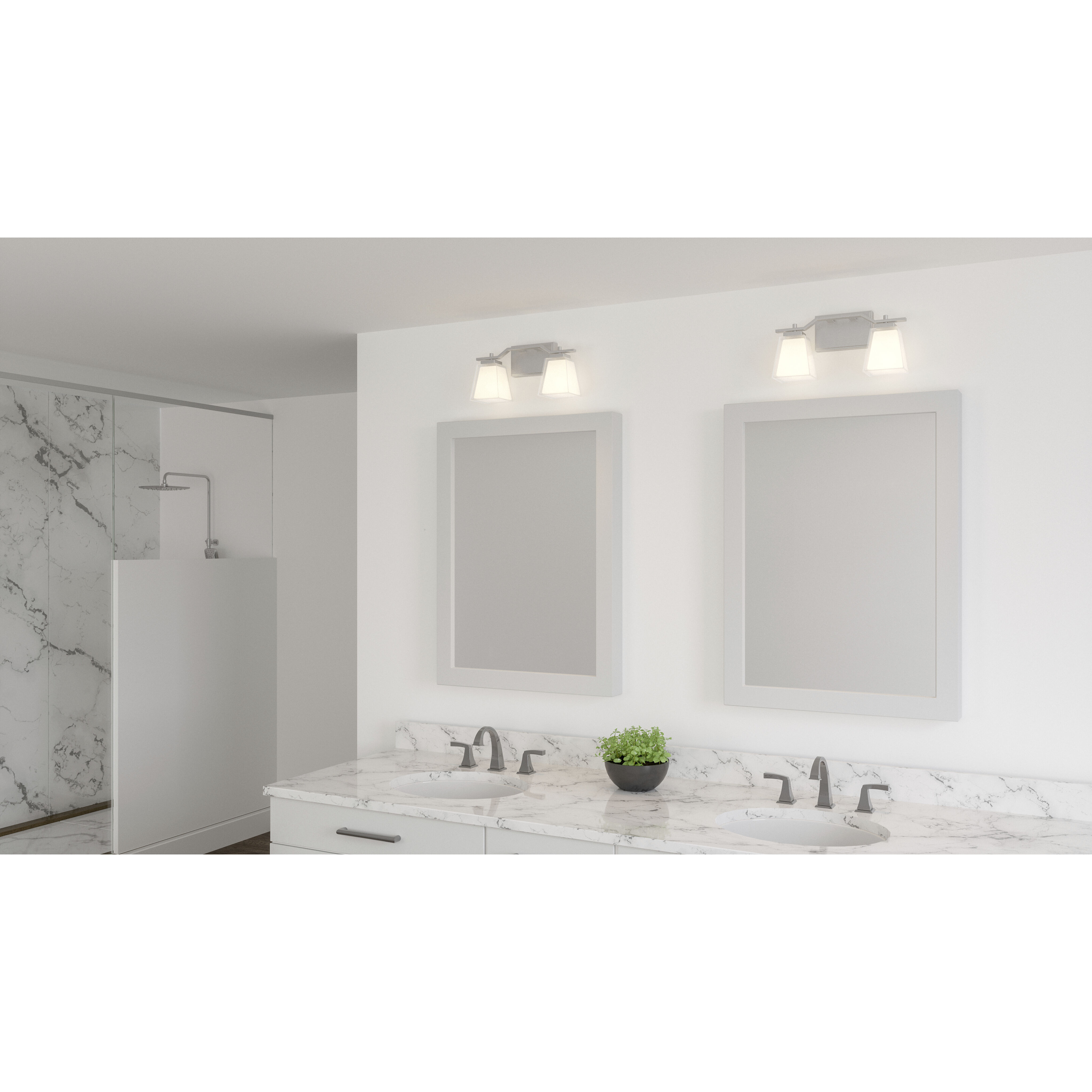 Myra 2 Light 15 inch Brushed Nickel Bath Light Wall Light, Medium