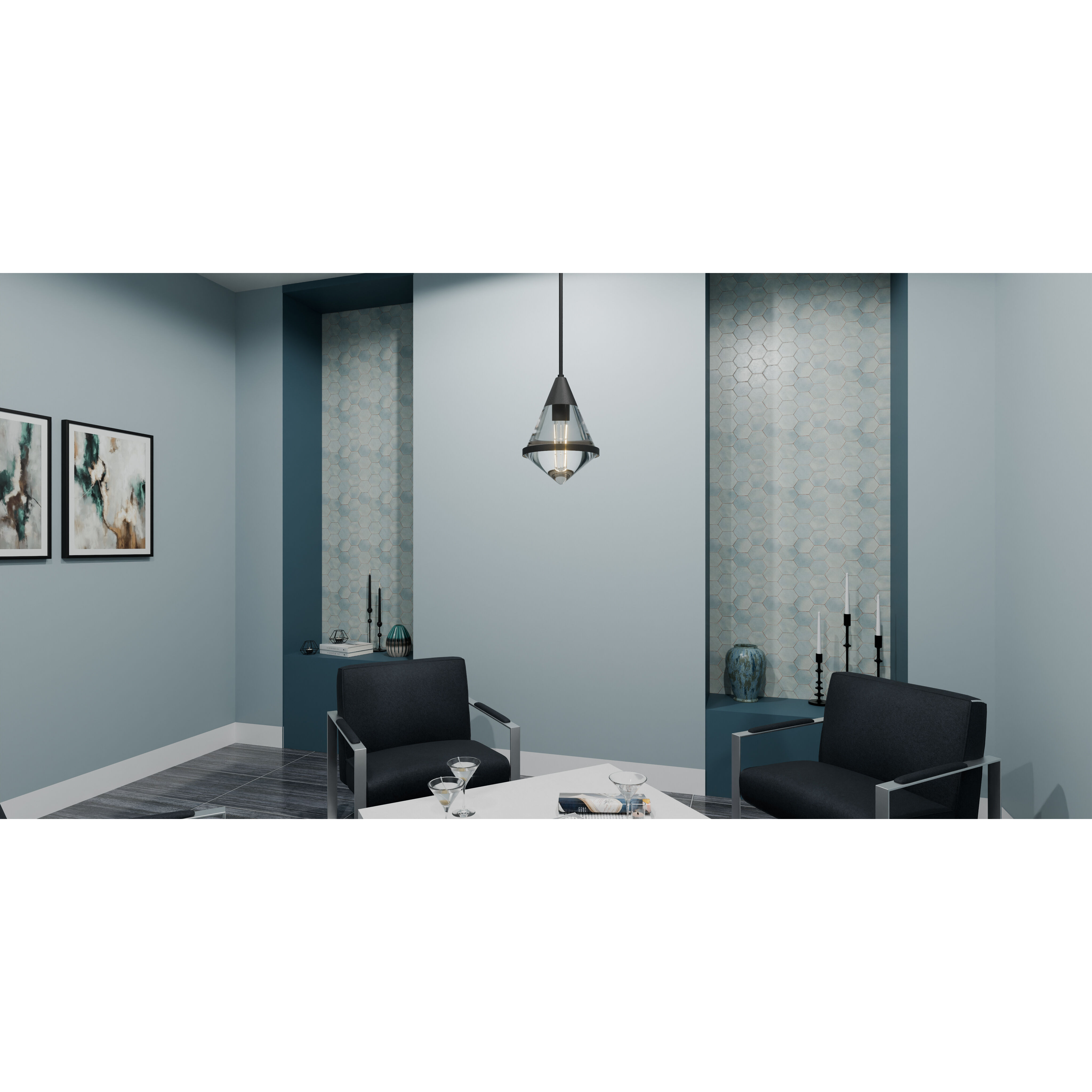 Hidalgo 1 Light 9.5 inch Matte Black Mini Pendant Ceiling Light