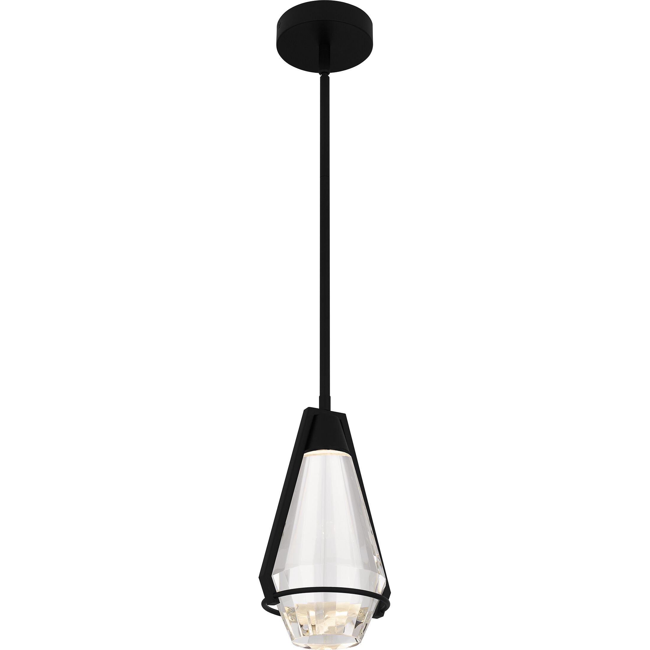 Luca LED 7 inch Matte Black Mini Pendant Ceiling Light, Small