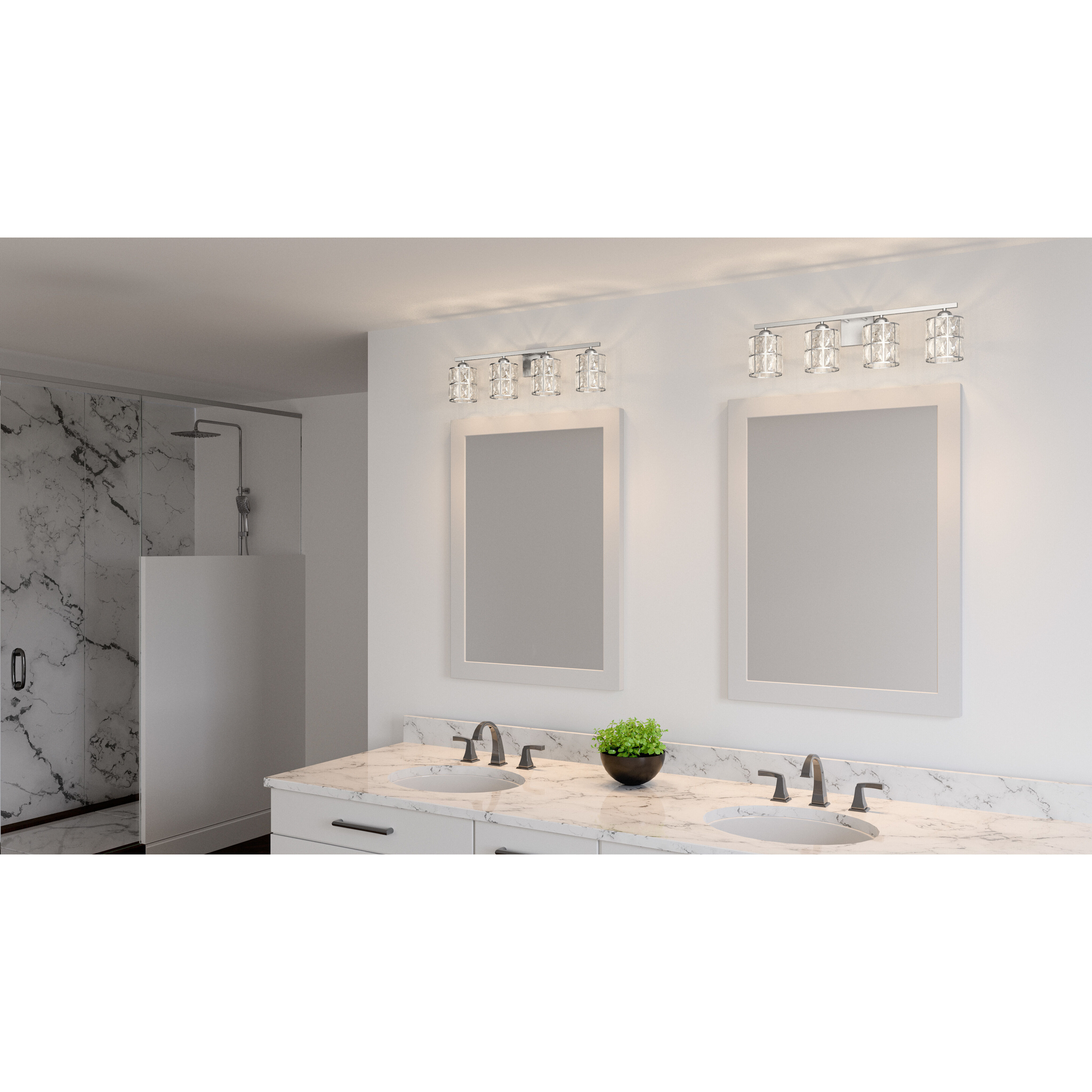 Gibson 4 Light 30 inch Polished Chrome Bath Light Wall Light