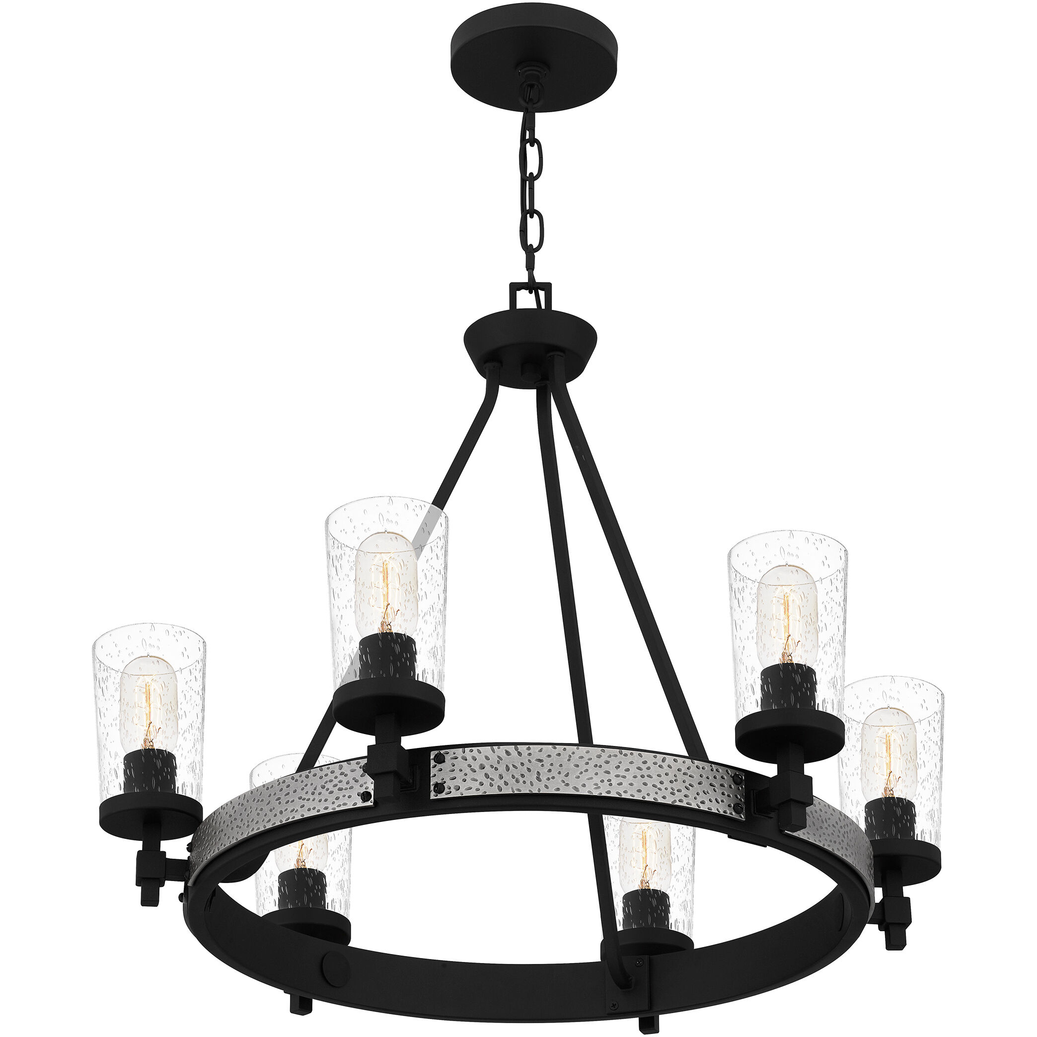 Alpine 6 Light 26 inch Earth Black Chandelier Ceiling Light