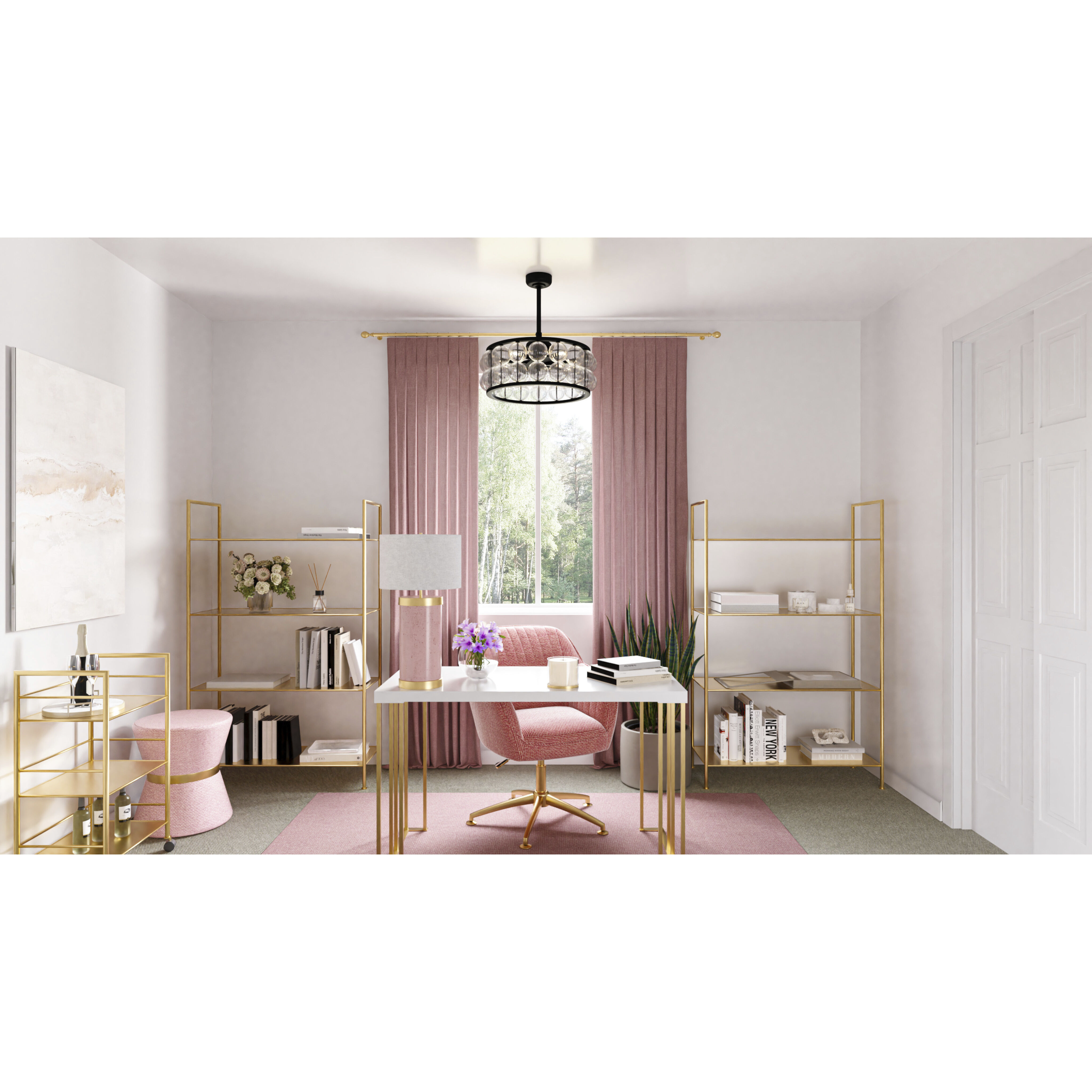 Terrarock 23 inch Matte Black with Black Matte Blades Fandelier