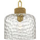 Baltic 1 Light 12 inch Brushed Gold Pendant Ceiling Light