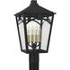Jaxon 4 Light 19.5 inch Western Bronze Outdoor Post Lantern