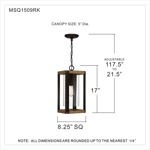 Marion Square 1 Light 8.25 inch Rustic Black Mini Pendant Ceiling Light, Small