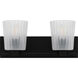Gray 2 Light 16 inch Matte Black Bath Light Wall Light, Medium