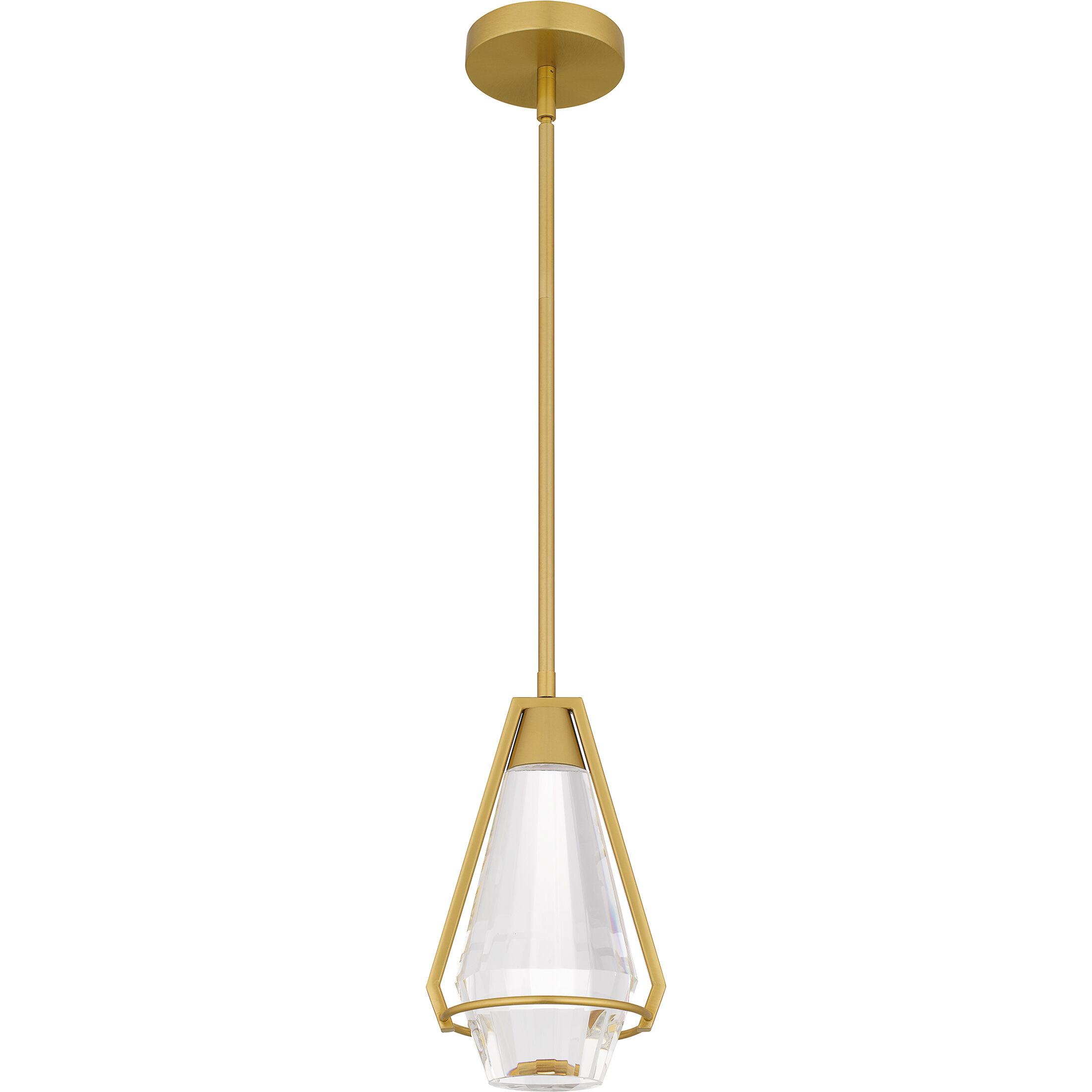 Luca LED 7 inch Brushed Gold Mini Pendant Ceiling Light, Small