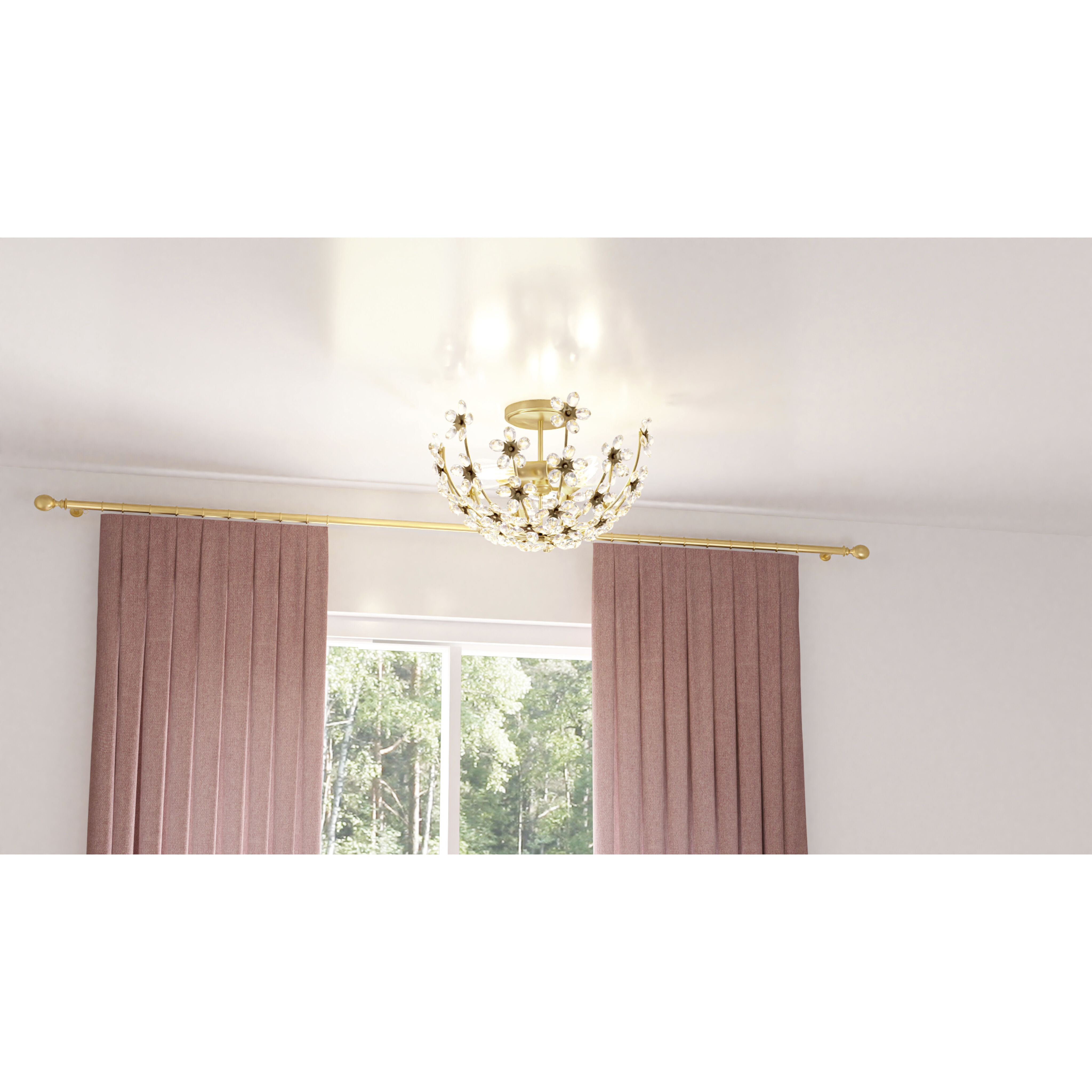 Rosemary 3 Light 15.75 inch Soft Gold Semi-Flush Mount Ceiling Light, Medium