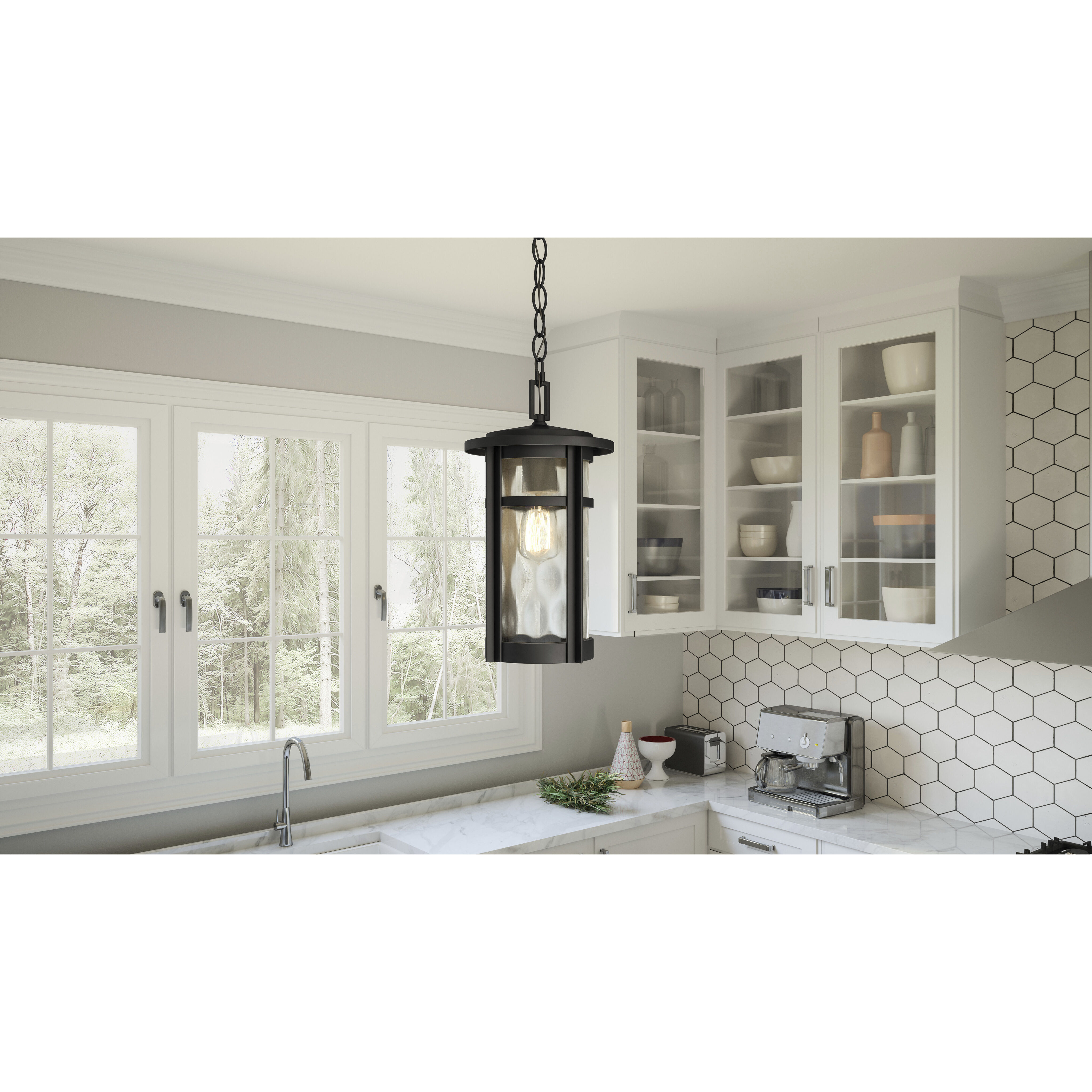 Uma 1 Light 8 inch Matte Black Mini Pendant Ceiling Light, Small