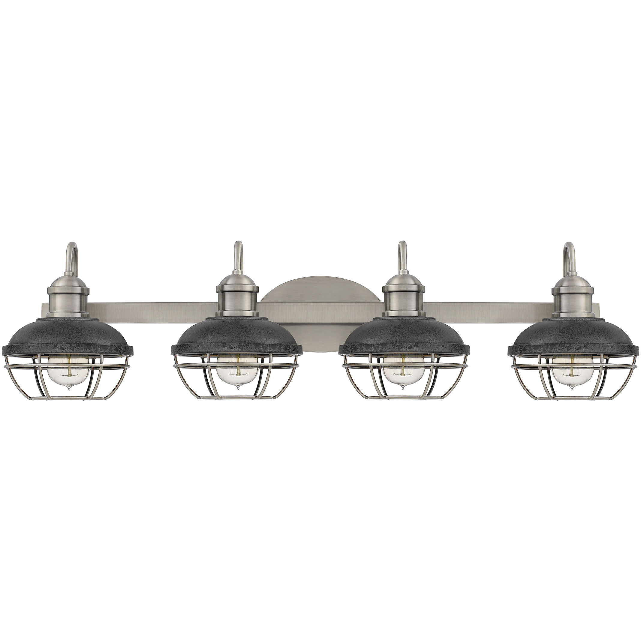 Sandpiper 4 Light 34 inch Antique Polished Nickel Bath Light Wall Light