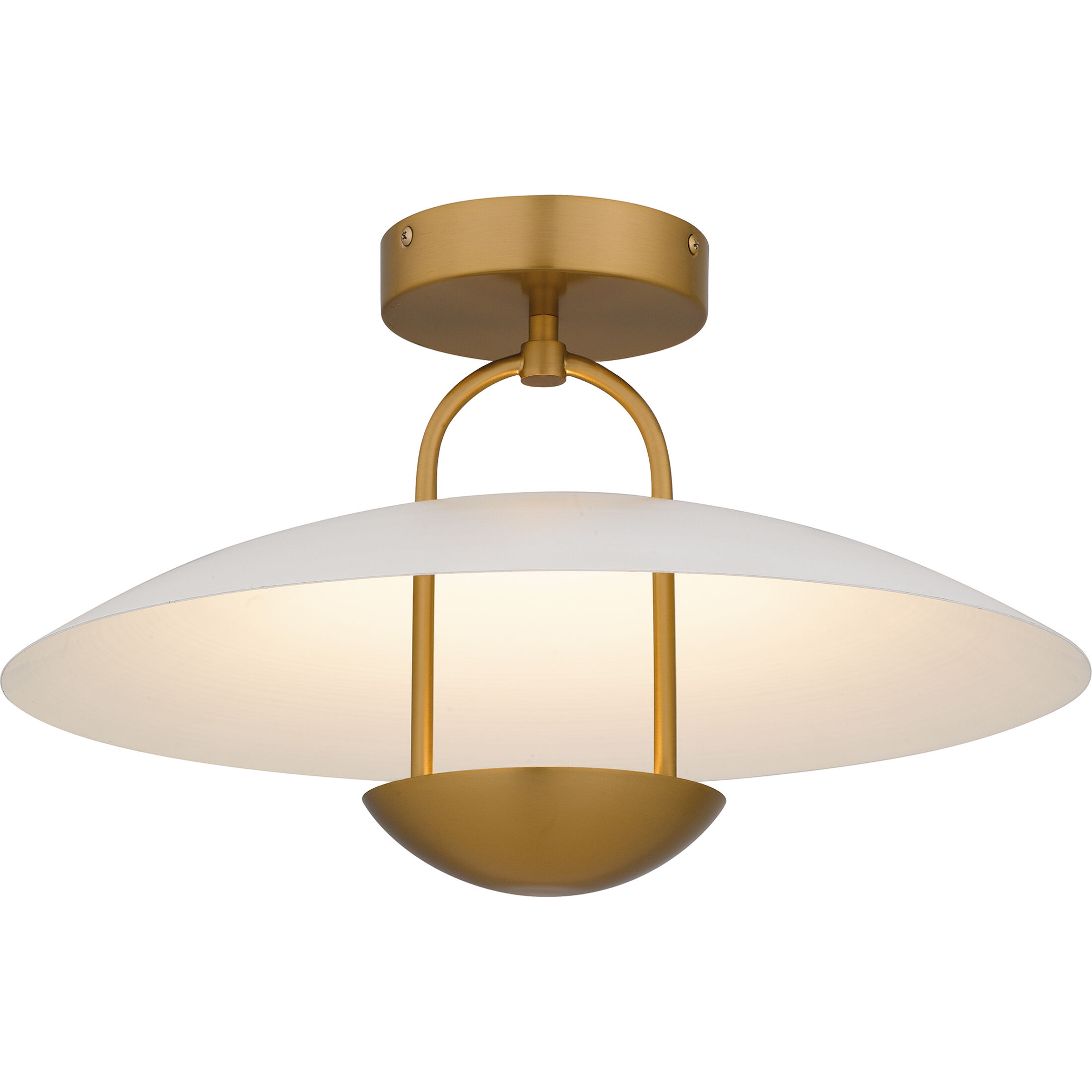 Bingham LED 18 inch Brushed Gold Semi-Flush Mount Ceiling Light, Large