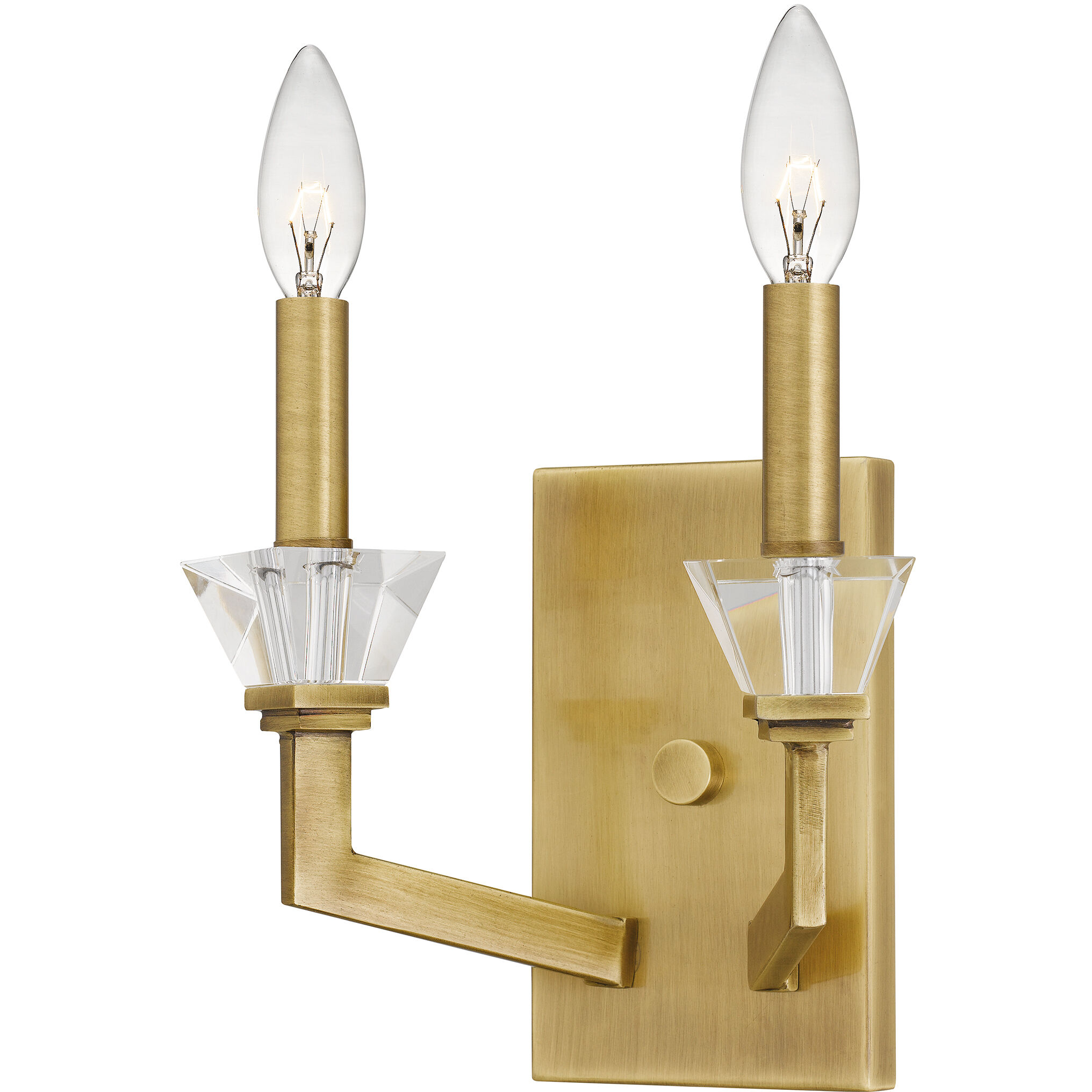 Lottie 2 Light 9 inch Aged Brass Wall Sconce Wall Light, Small