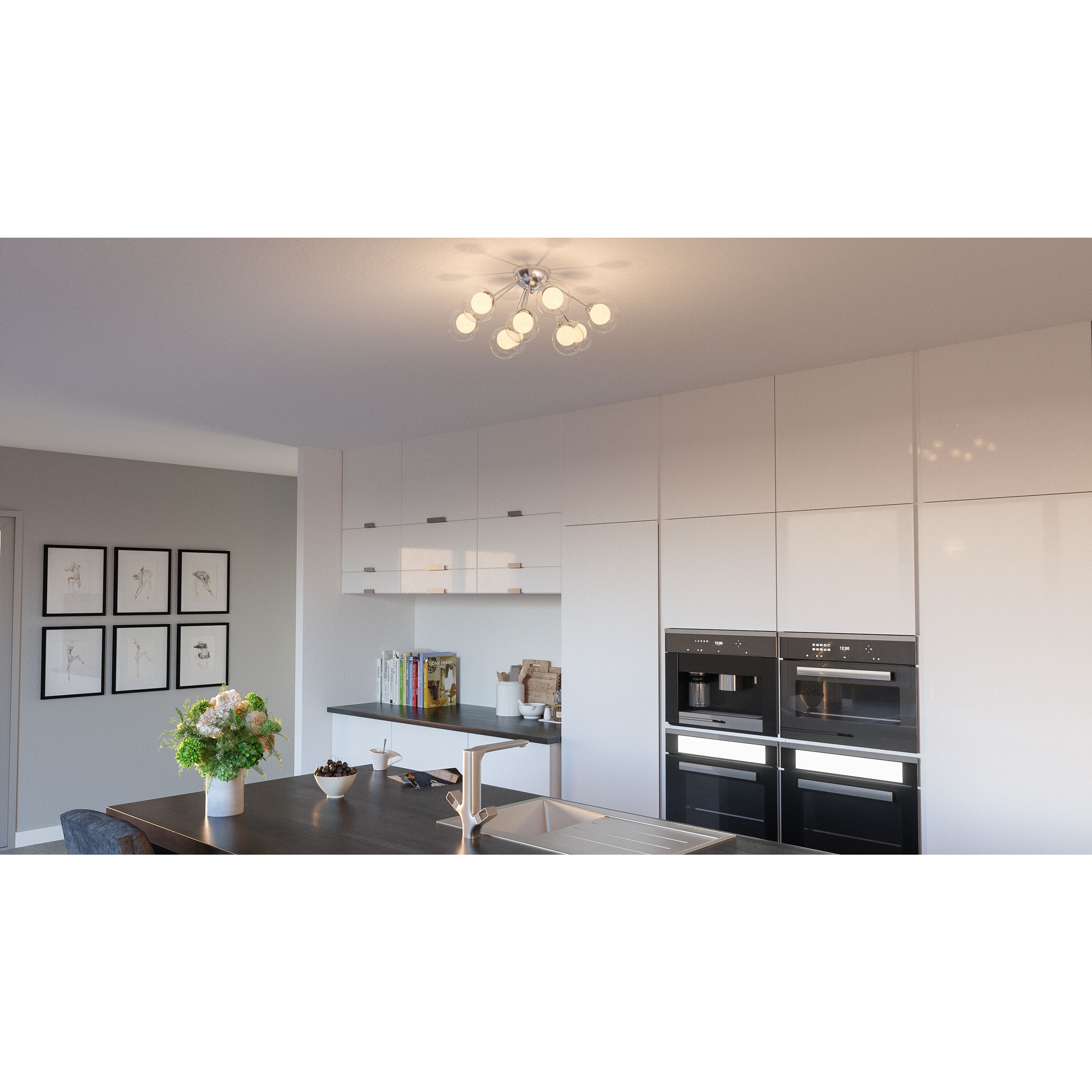 Spellbound 9 Light 22 inch Polished Chrome Semi-Flush Mount Ceiling Light