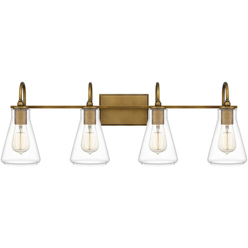 Boyton 4 Light 33 inch Weathered Brass Bath Light Wall Light