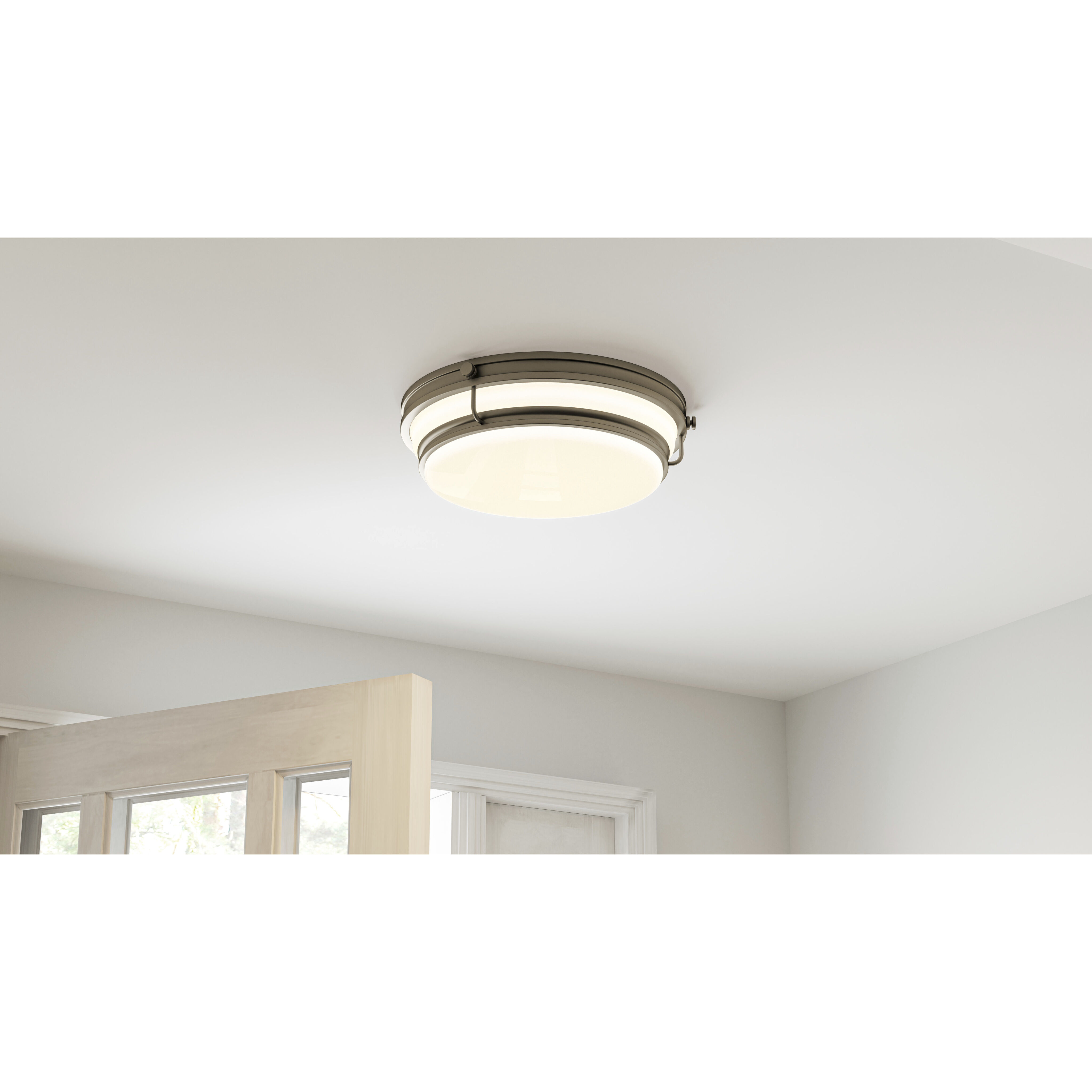 Grafton 3 Light 16 inch Antique Nickel Flush Mount Ceiling Light, Medium