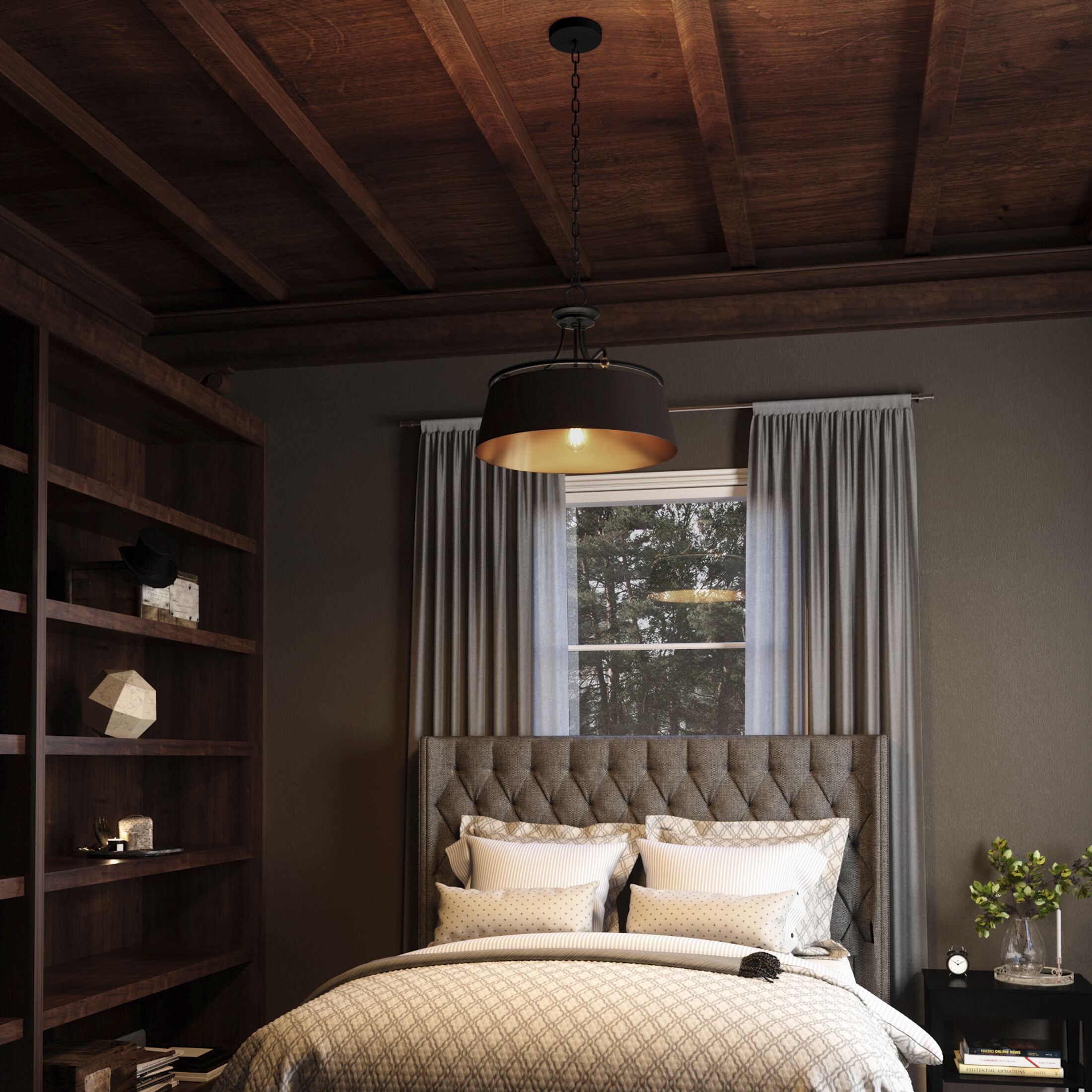 Fairview 4 Light 24 inch Western Bronze Pendant Ceiling Light