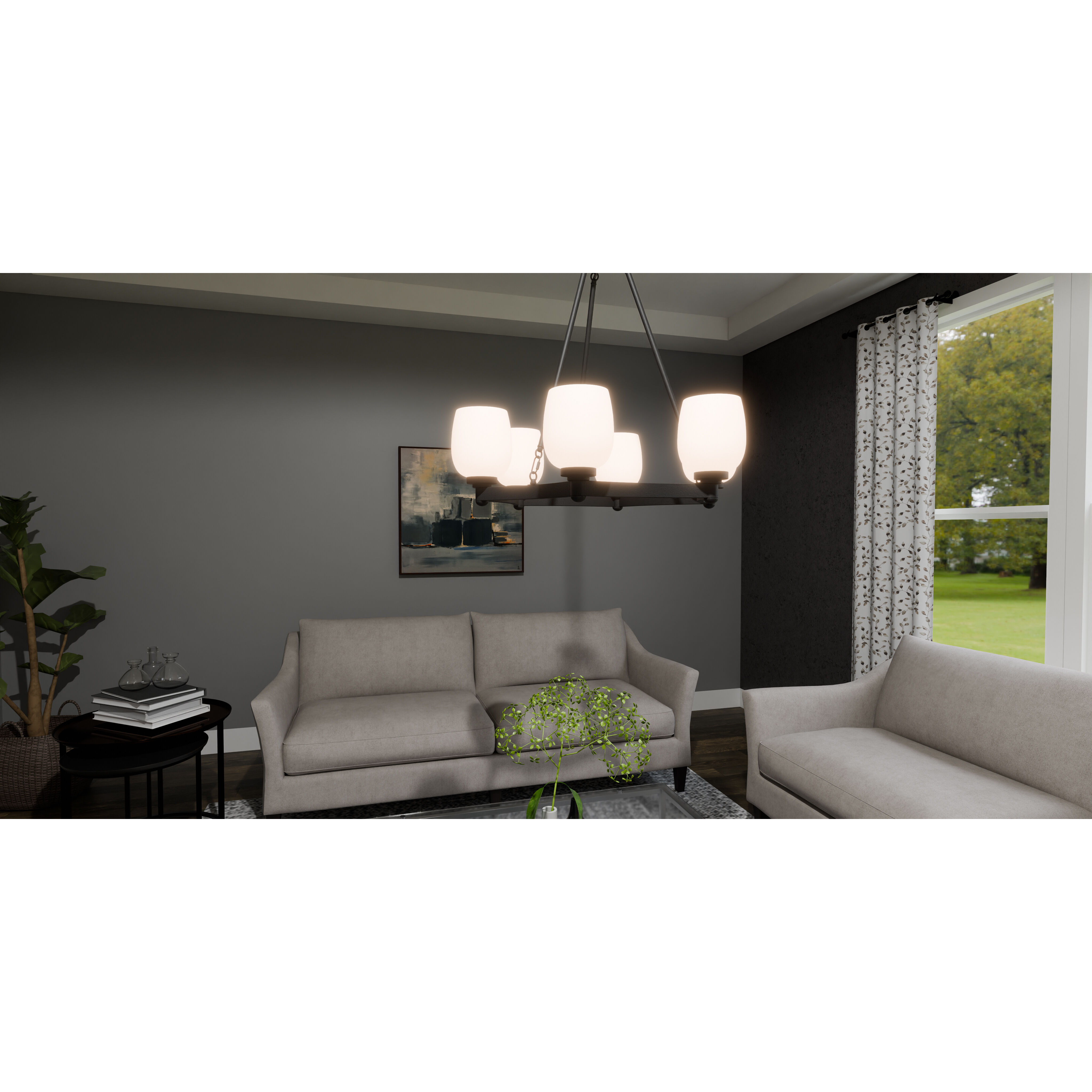 Penning 6 Light 28 inch Matte Black Chandelier Ceiling Light